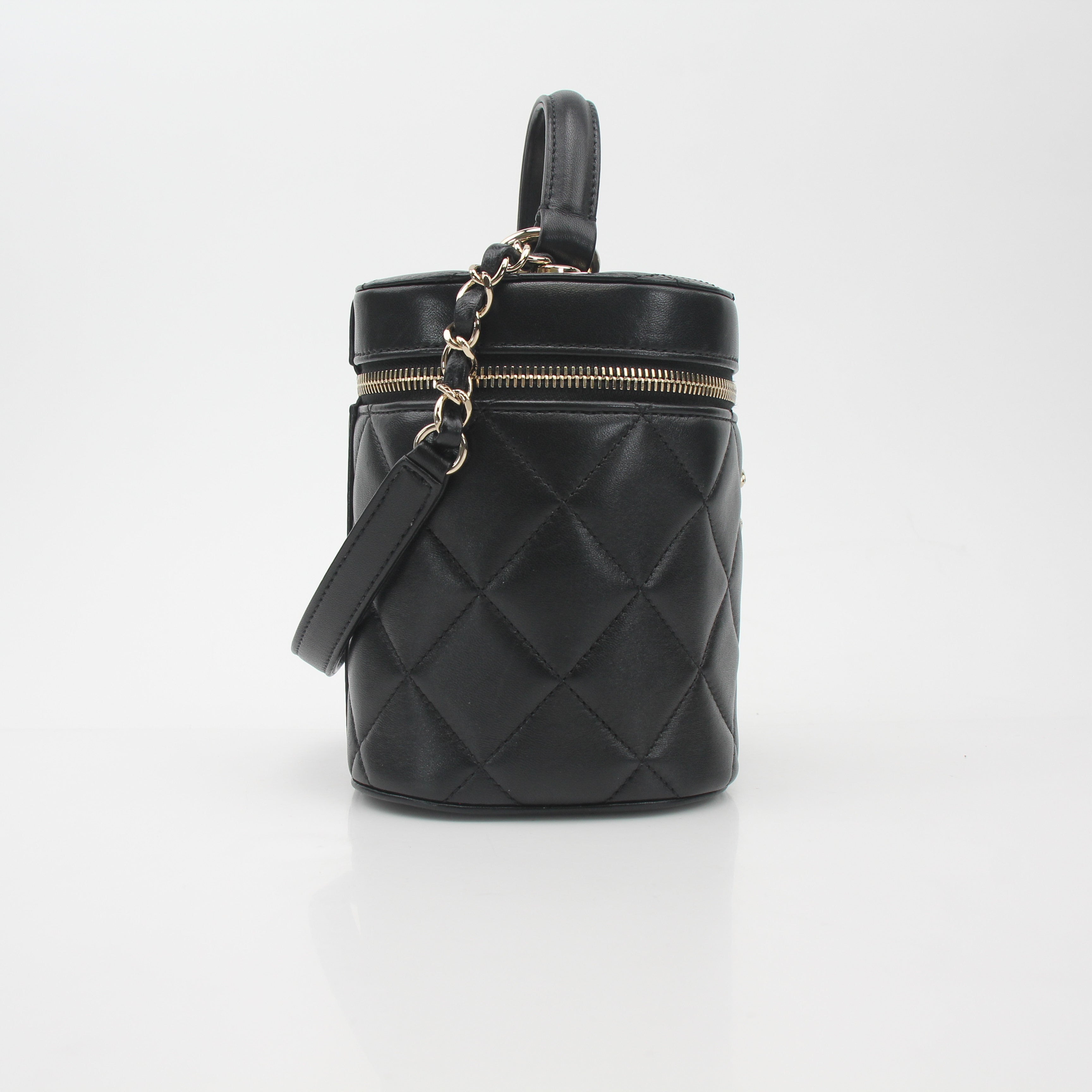 Chanel Quilted Lambskin Vanity Case Handbag