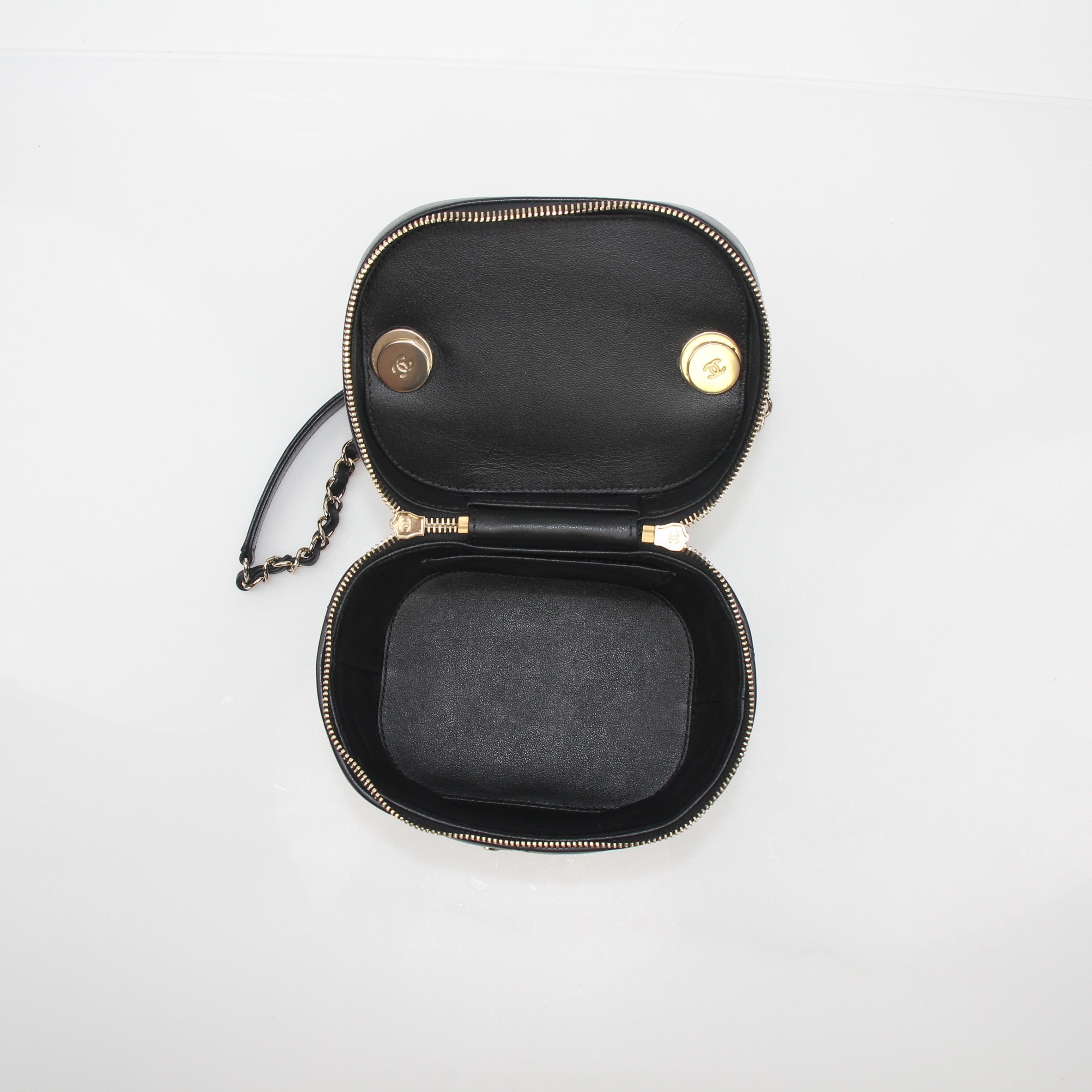 Chanel Quilted Lambskin Vanity Case Handbag