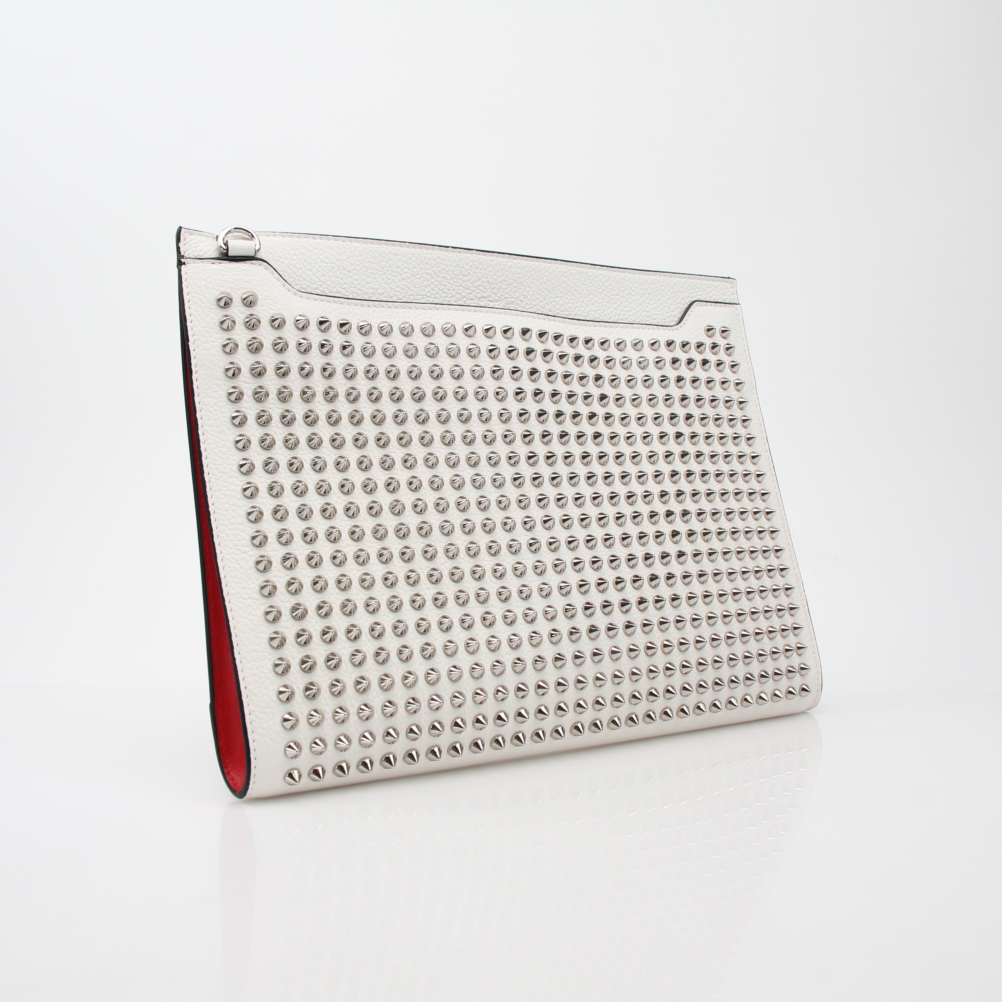 Christian Louboutin Trictrac Spiked Leather Portfolio Clutch