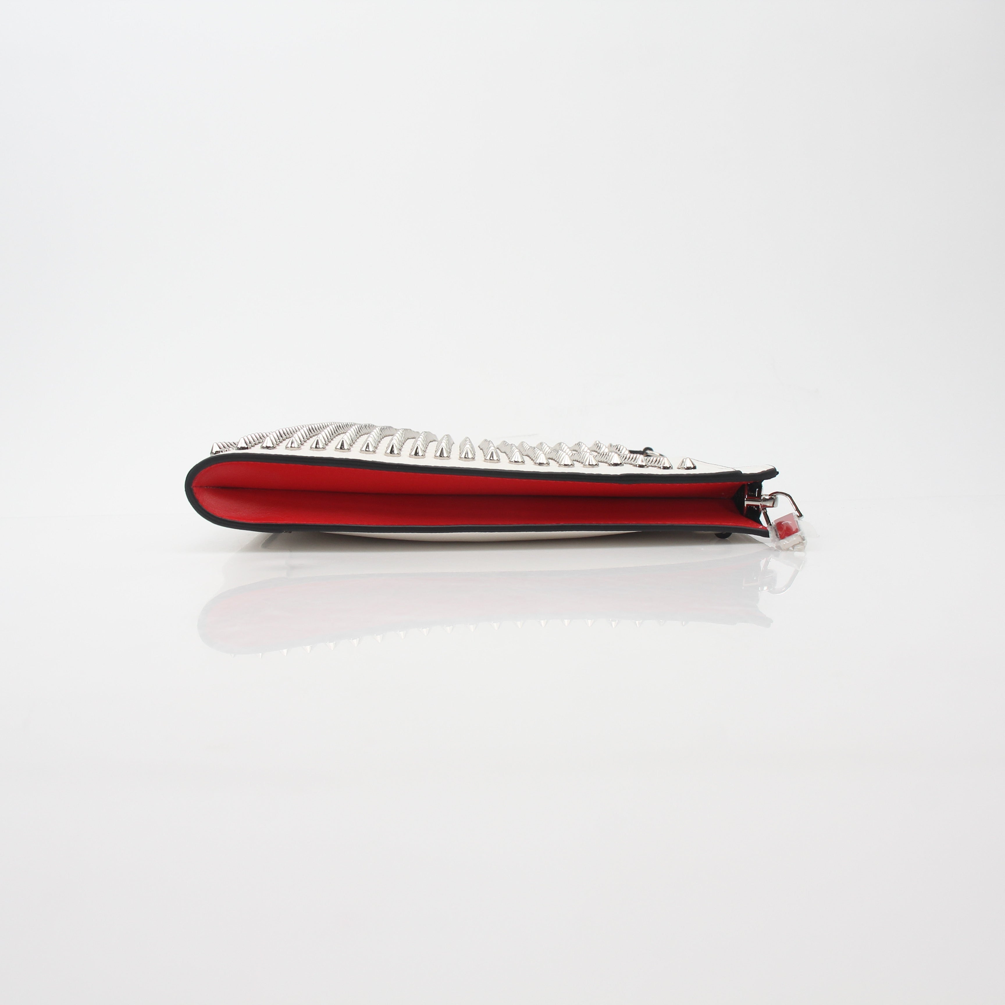 Christian Louboutin Trictrac Spiked Leather Portfolio Clutch
