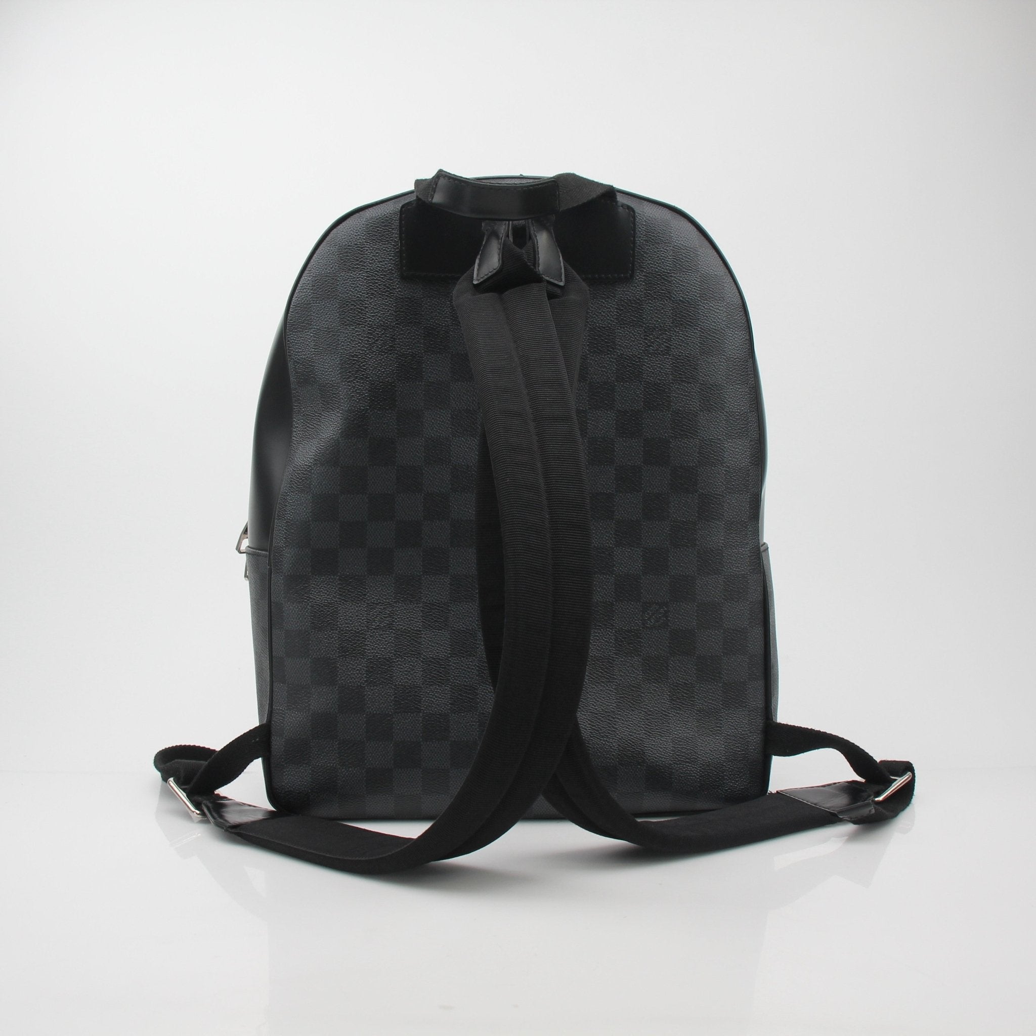 Louis Vuitton Around the World Damier Graphite backpack, stylish travel bag with signature checkered pattern and adjustable straps.