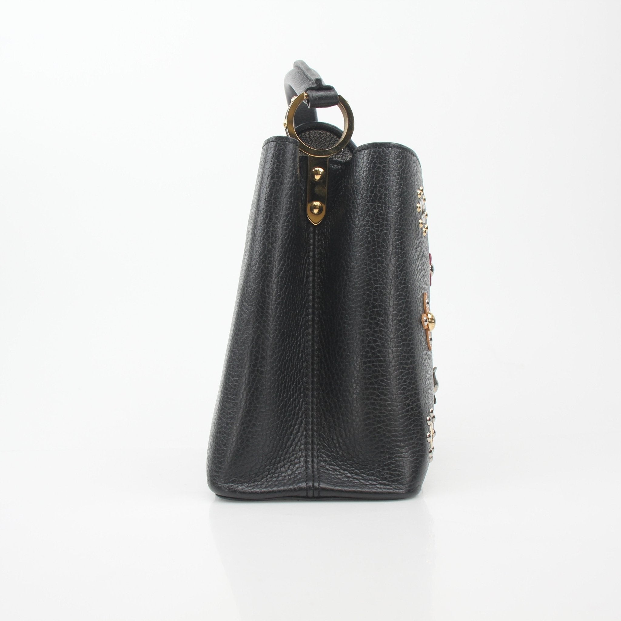 Louis Vuitton Black Capucines PM Mechanical Flowers Handbag