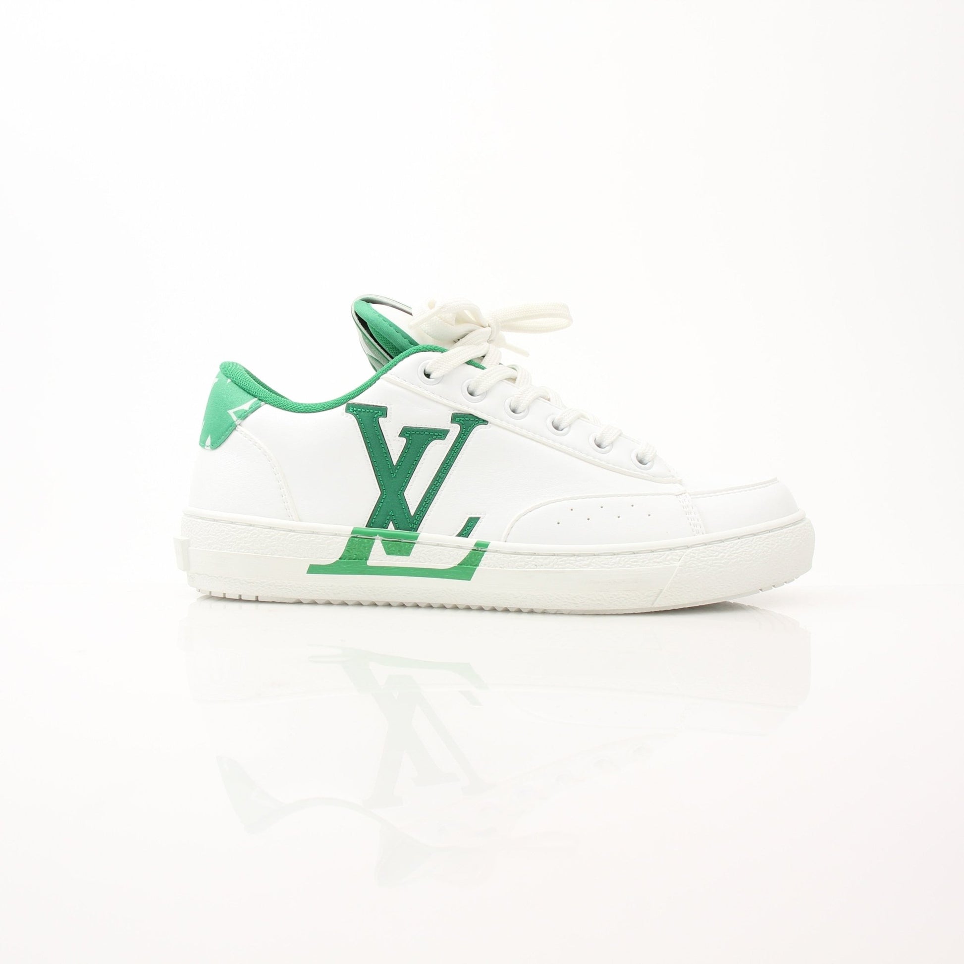 Louis Vuitton Charlie Sneakers by Gold & Beyond, stylish shoes featuring iconic design and premium materials, displayed on a plain background.