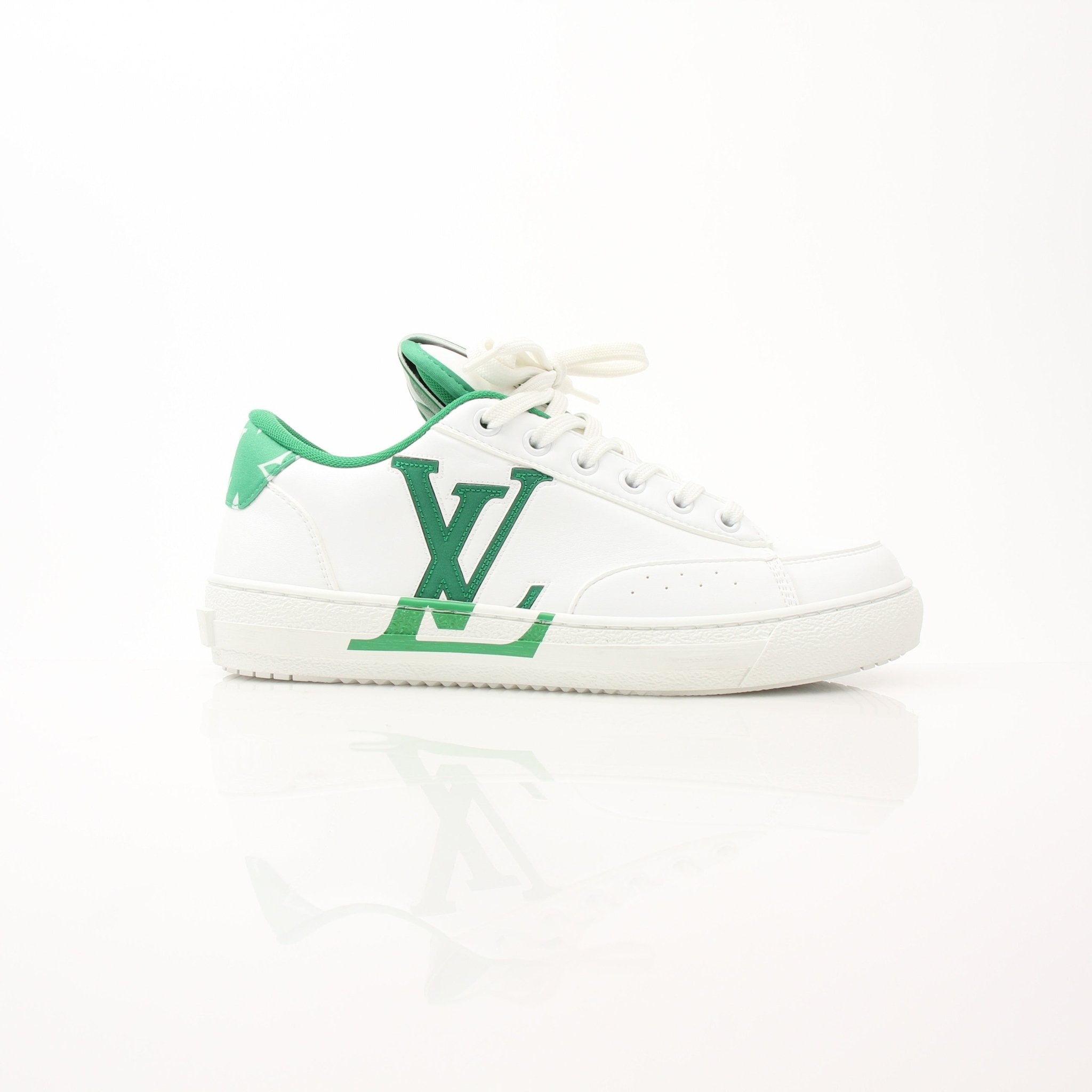 Louis Vuitton Charlie Sneakers by Gold & Beyond, stylish shoes featuring iconic design and premium materials, displayed on a plain background.