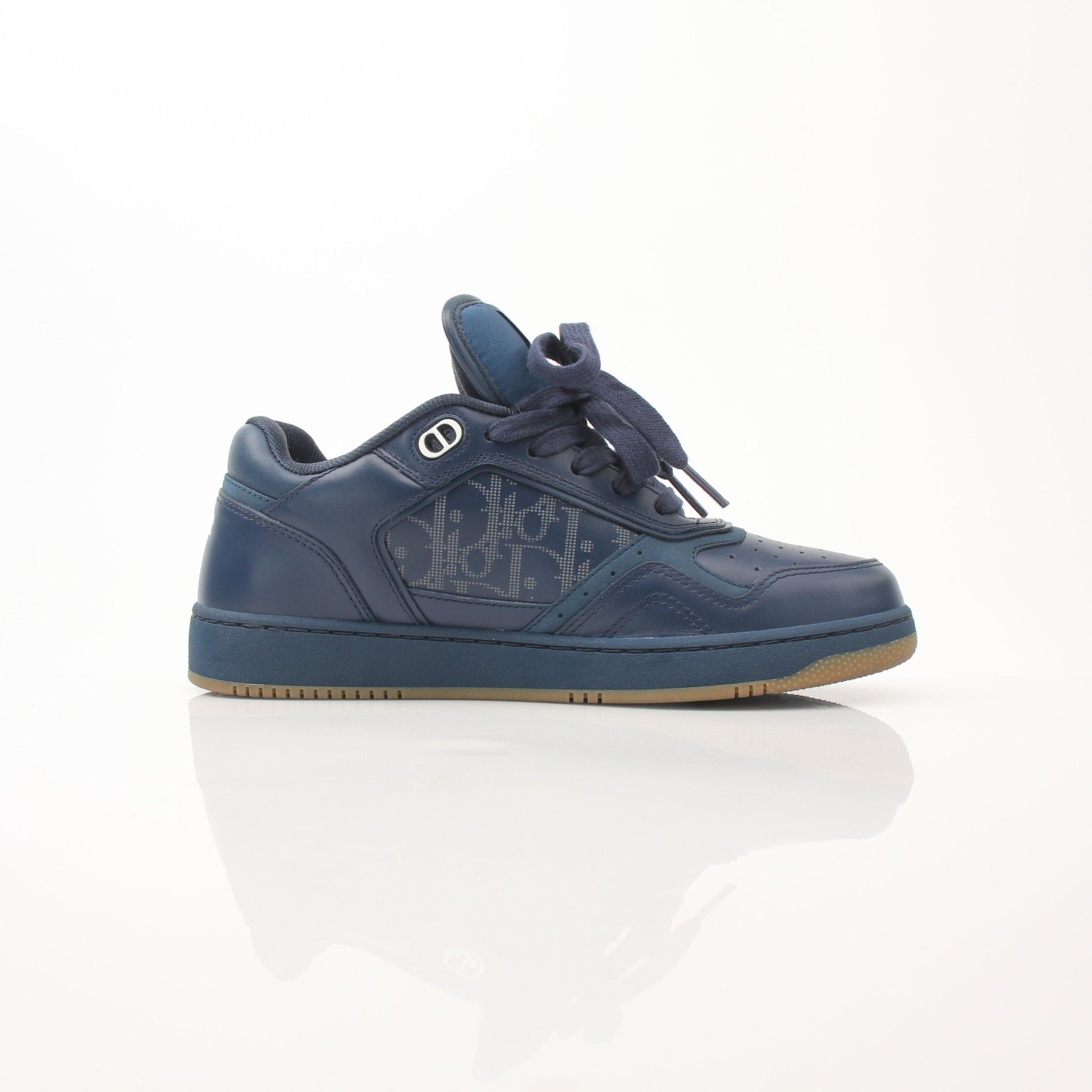 Christian Dior Navy Oblique sneakers by Gold & Beyond, stylish shoes with Dior's signature navy oblique pattern and classic sneaker design.