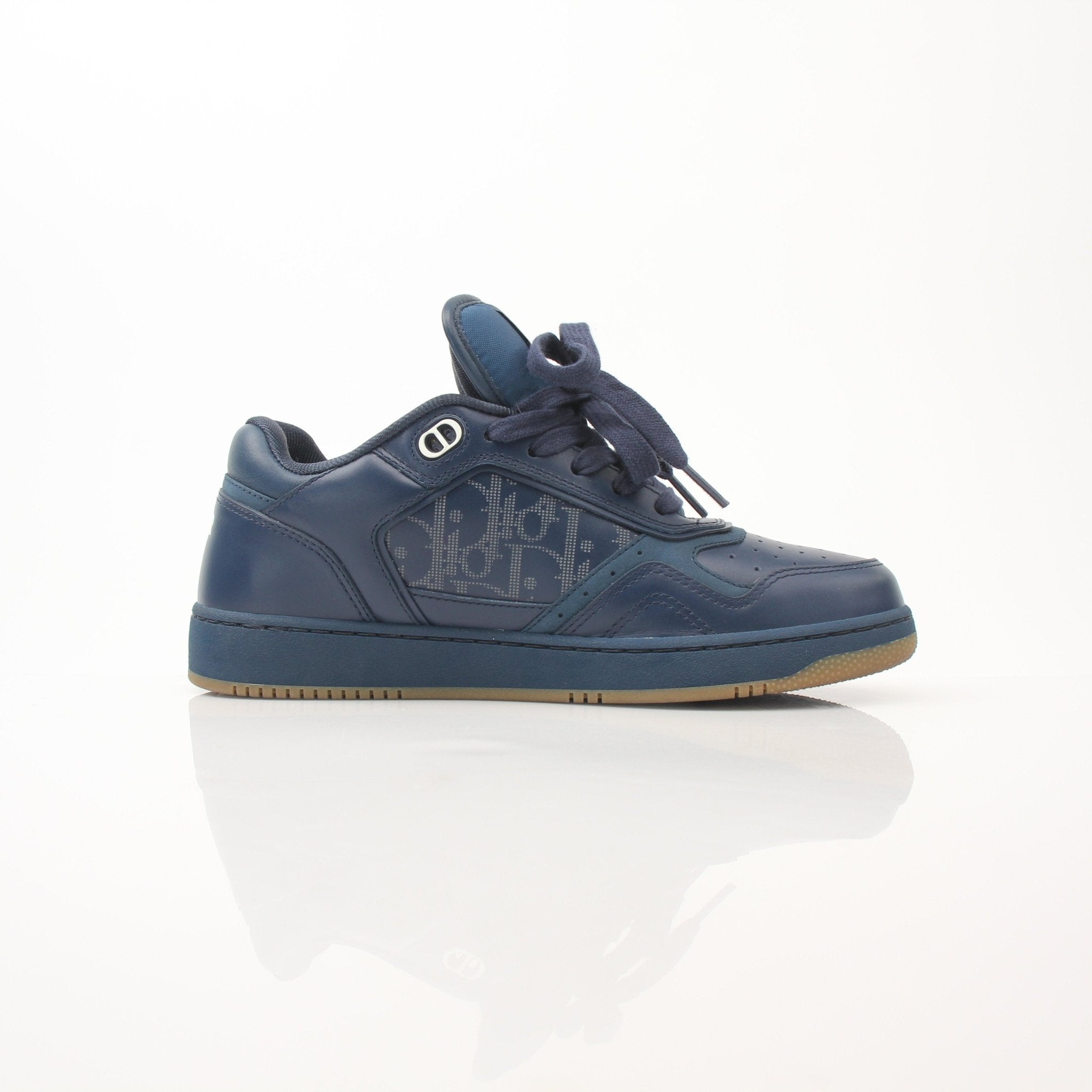Christian Dior Navy Oblique sneakers by Gold & Beyond, stylish shoes with Dior's signature navy oblique pattern and classic sneaker design.