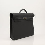 Gold & Beyond Hermès Sac à Dépêches briefcase handbag with sleek leather design and top handle, stylish and functional for professionals.