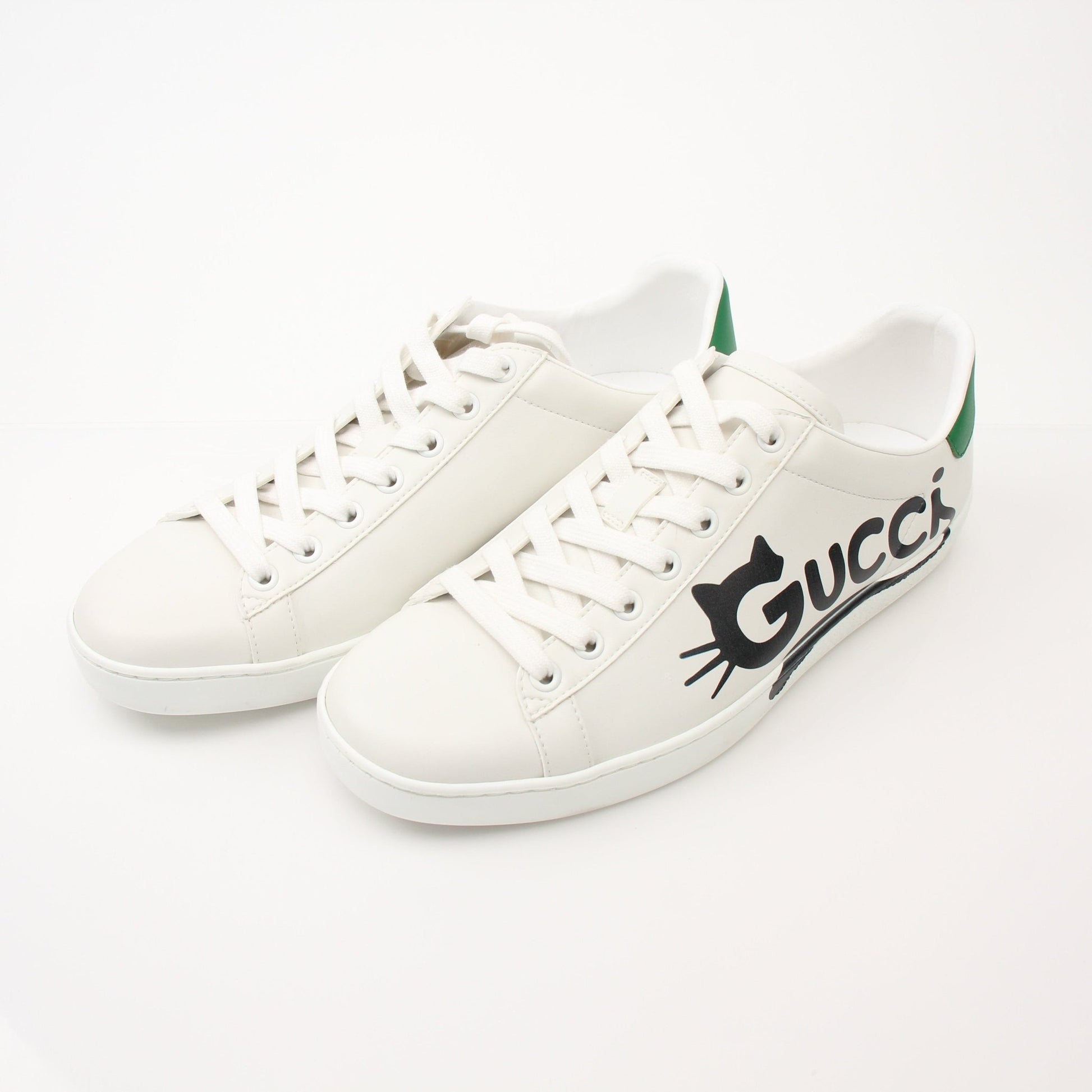 Gold & Beyond Gucci Women’s Ace Kitten Logo Sneakers, stylish shoes with signature logo and casual design, shown in this image.