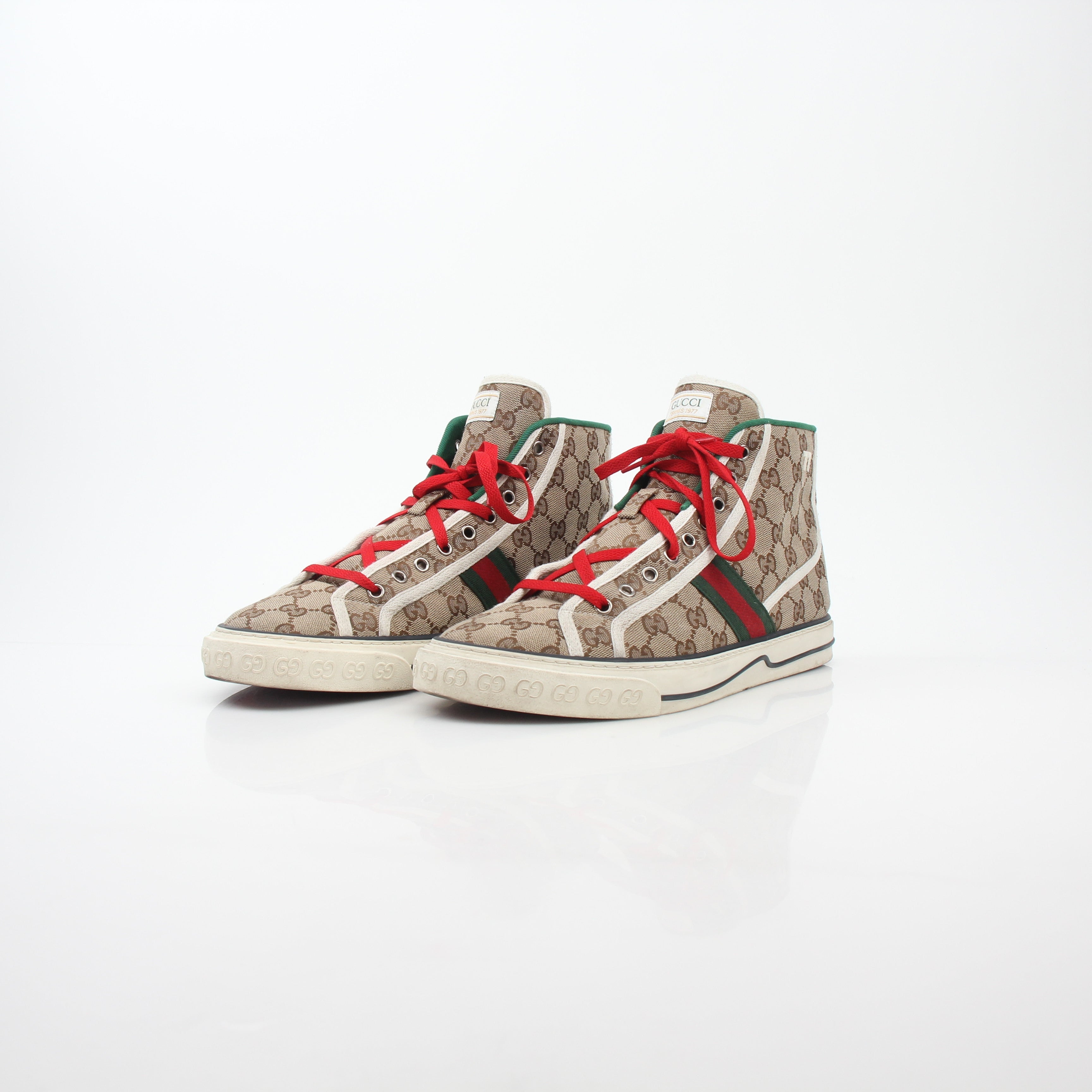 Gucci Beige Tennis 1977 High-Top Sneakers