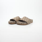 Gucci Beige GG Canvas Slide Sandals