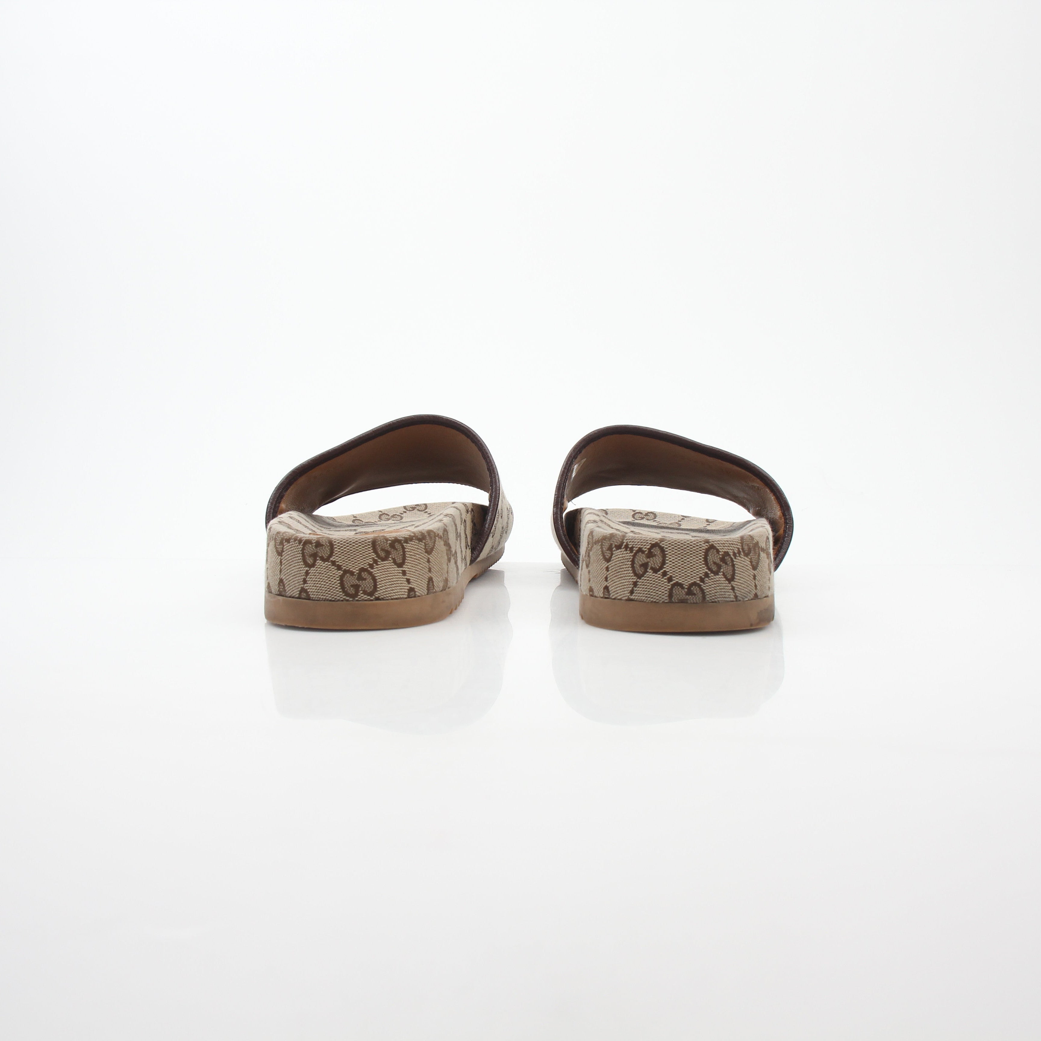 Gucci Beige GG Canvas Slide Sandals