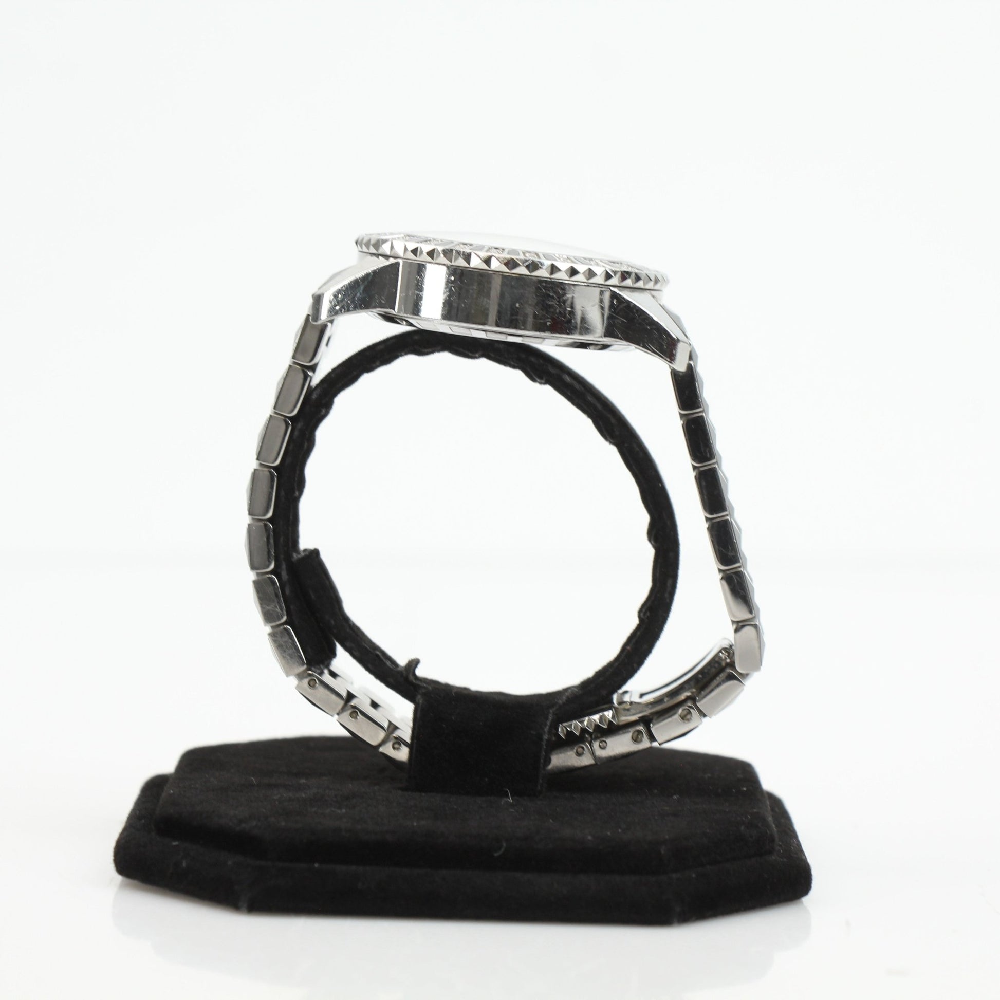 Dior Diamond Chronograph Watch with gold band and diamond accents, showcasing luxury timepiece design.