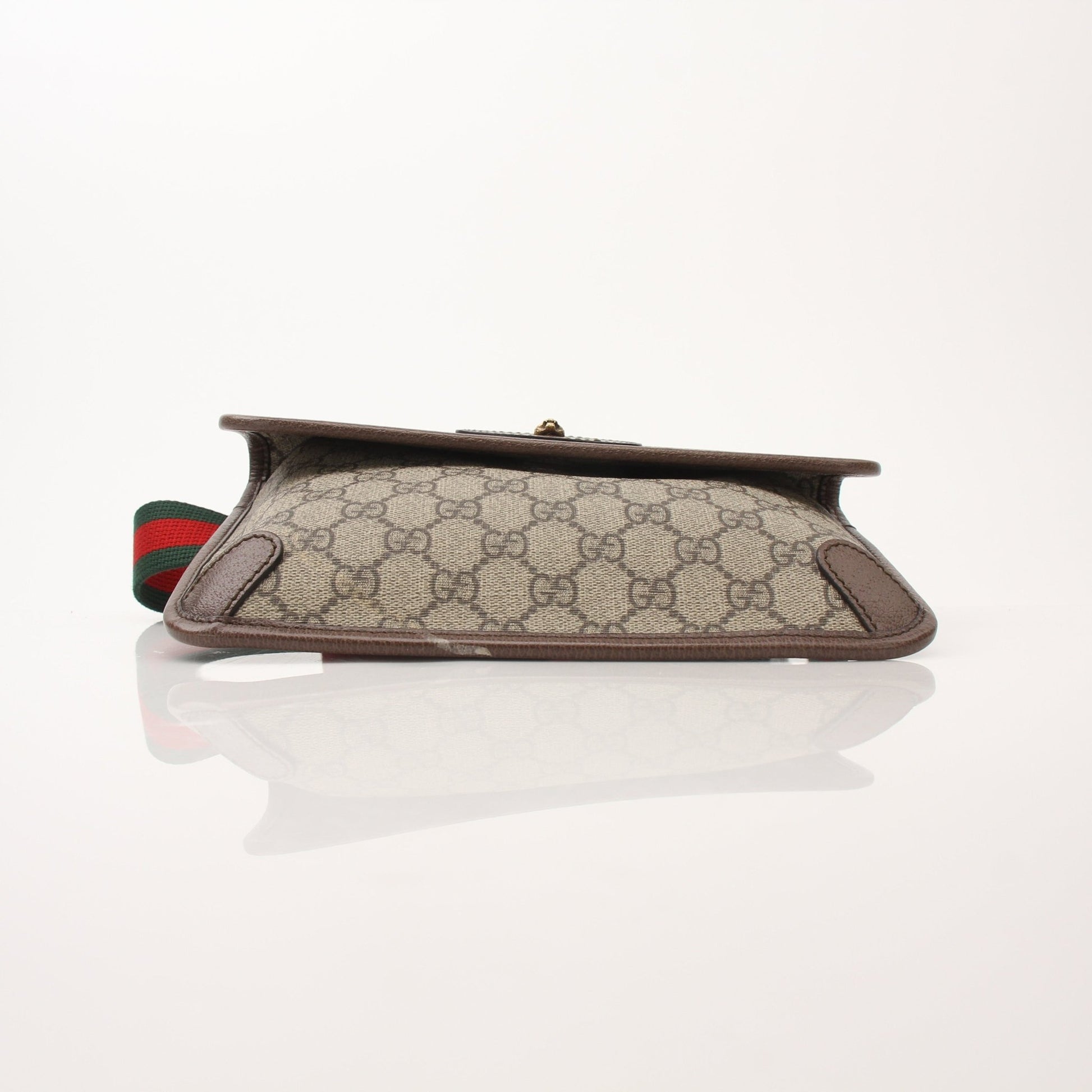 Gold & Beyond Gucci Web Belt Bag handbag with adjustable strap and signature logo design, featuring a sleek, compact style.
