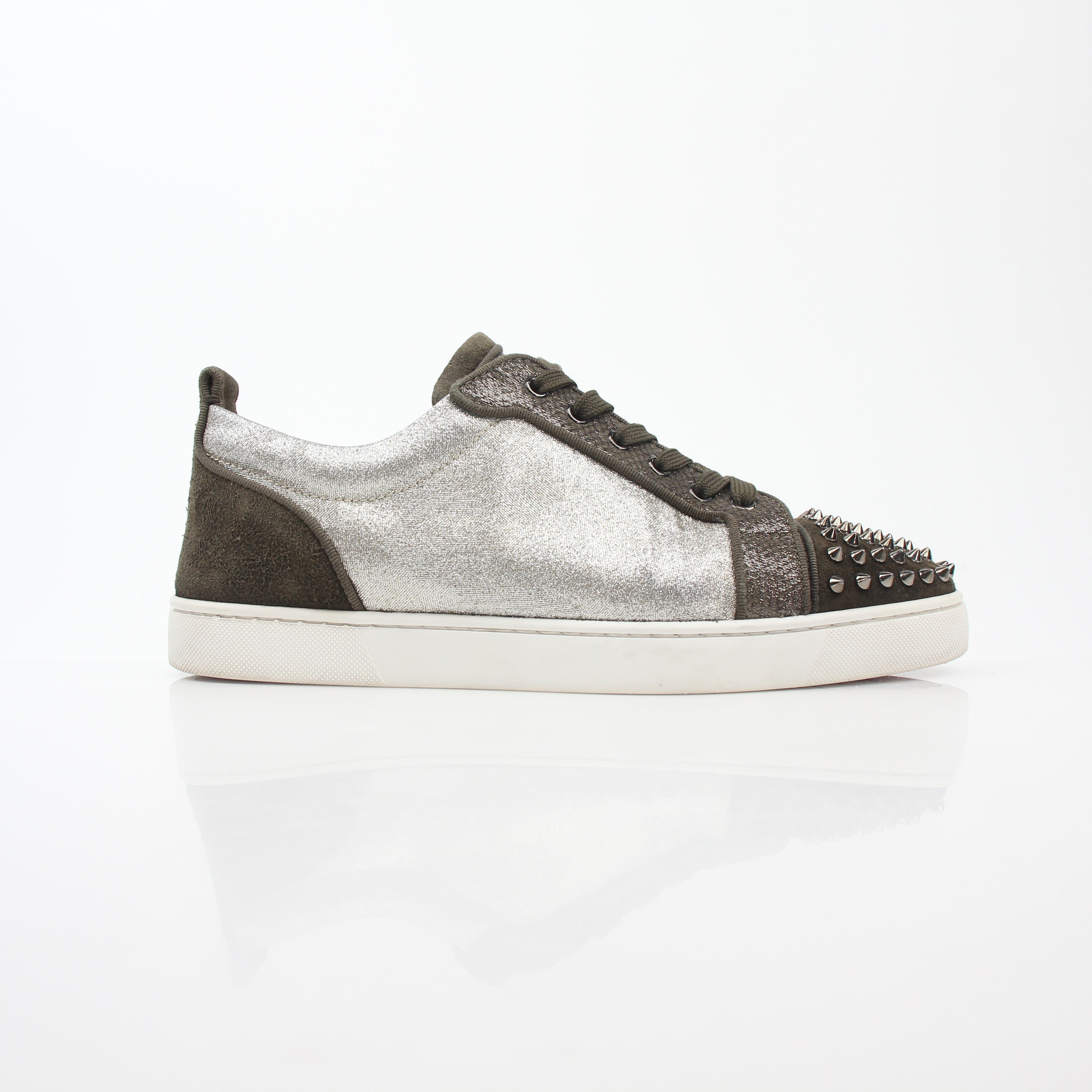 Christian Louboutin Silver Louis Junior Spikes Orlato Sneakers