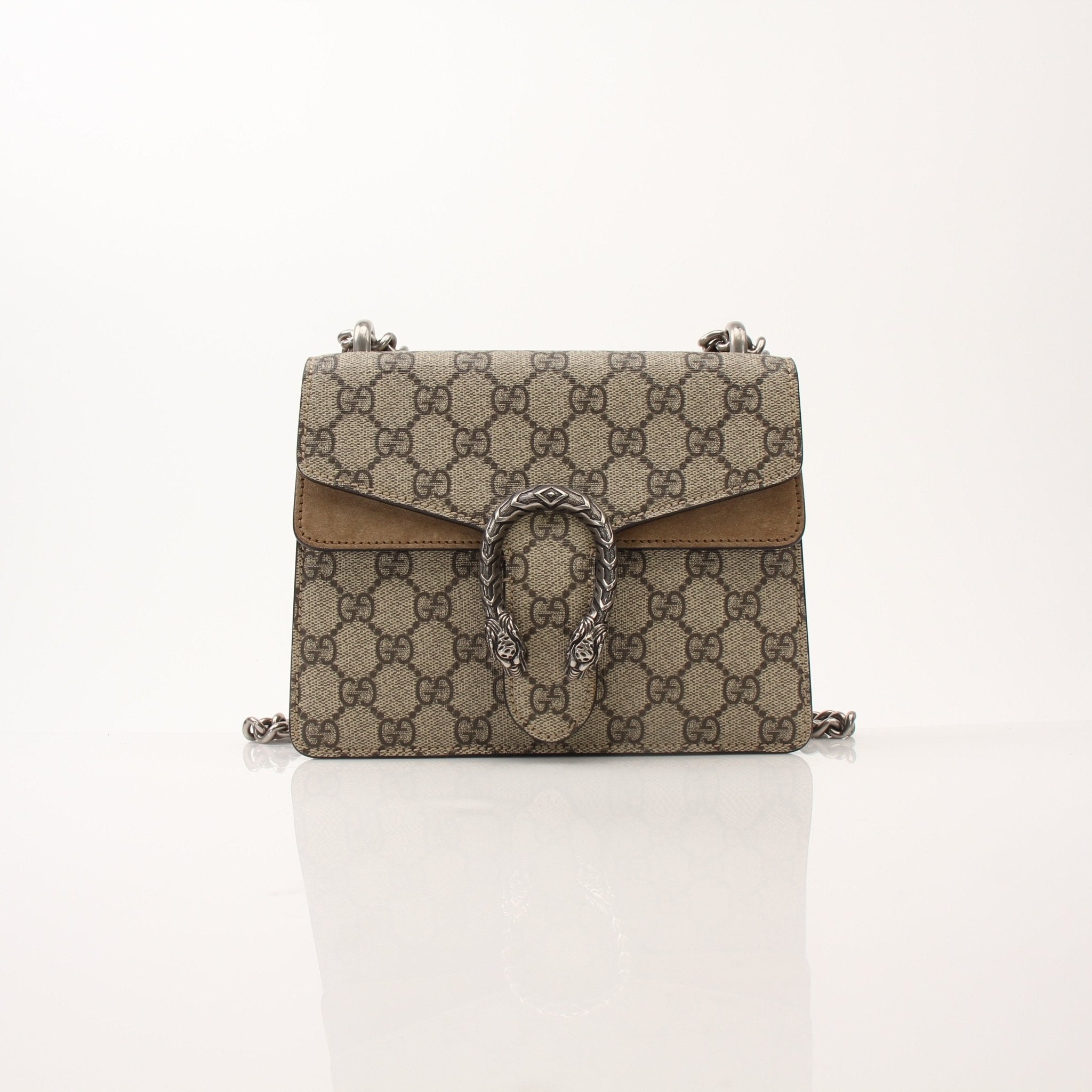 Gold & Beyond Gucci Dionysus Mini Shoulder Bag, stylish handbag with signature GG motif and gold-tone hardware.