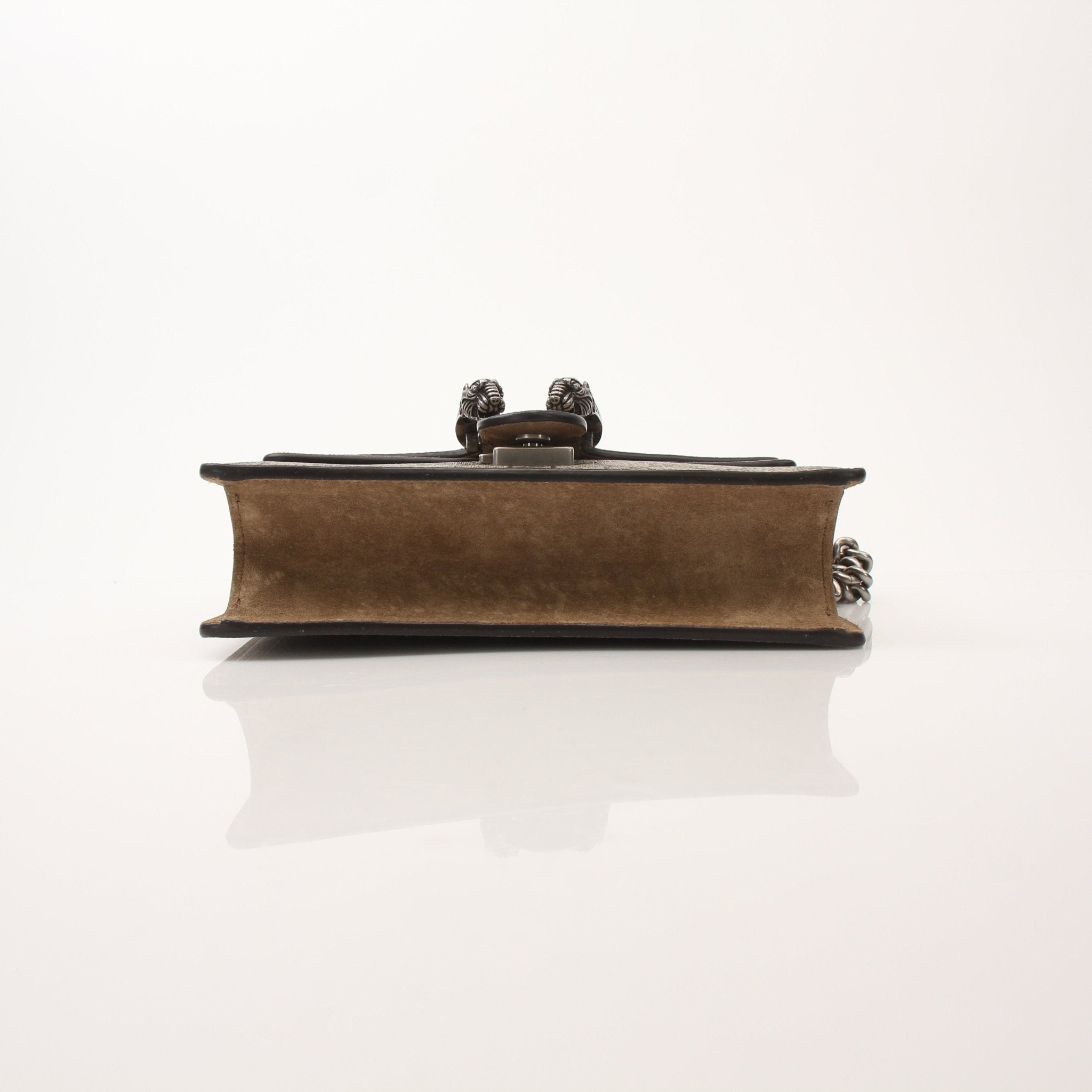 Gucci Dionysus Mini Shoulder Bag handbag with textured leather, gold-tone hardware, and signature tiger head clasp.