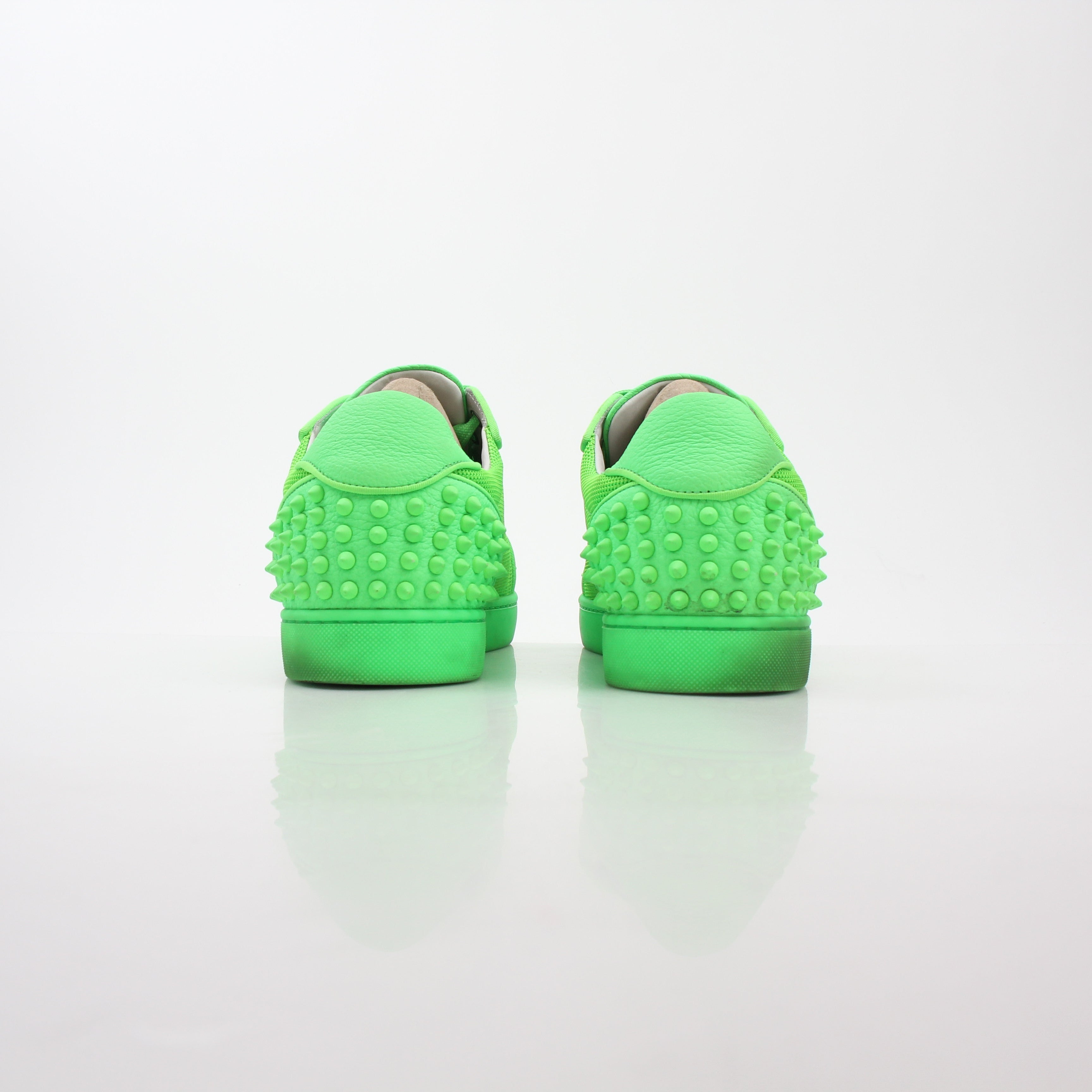 Christian Louboutin Green Seavaste 2 Orlato sneakers, stylish shoes with vibrant green color and signature detailing.