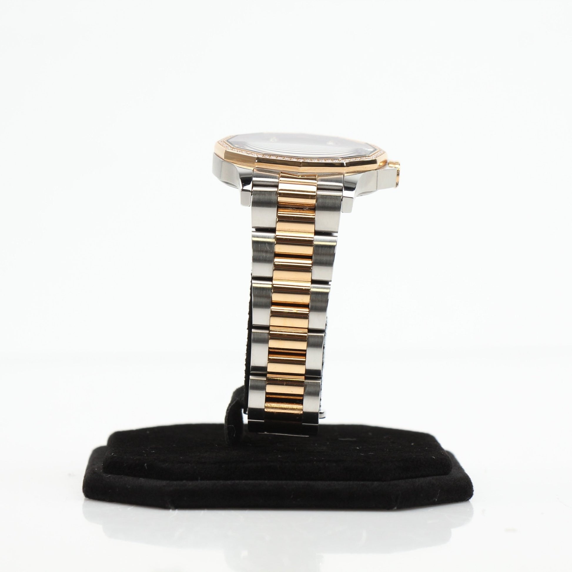Gold & Beyond Corum Admiral’s Cup diamond watch with stainless steel case and elegant dial, showcasing luxury watch design.