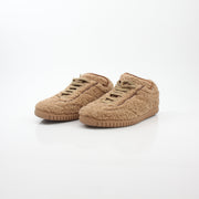 Gold & Beyond Bally beige teddy shearling low-top sneakers showing soft shearling material and casual shoe design.