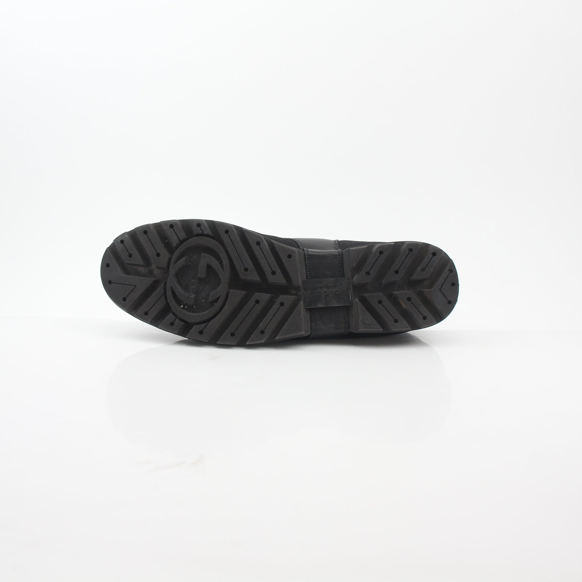 Gucci black Web accent combat boots for women, featuring sturdy soles and stylish design, from Gold & Beyond.