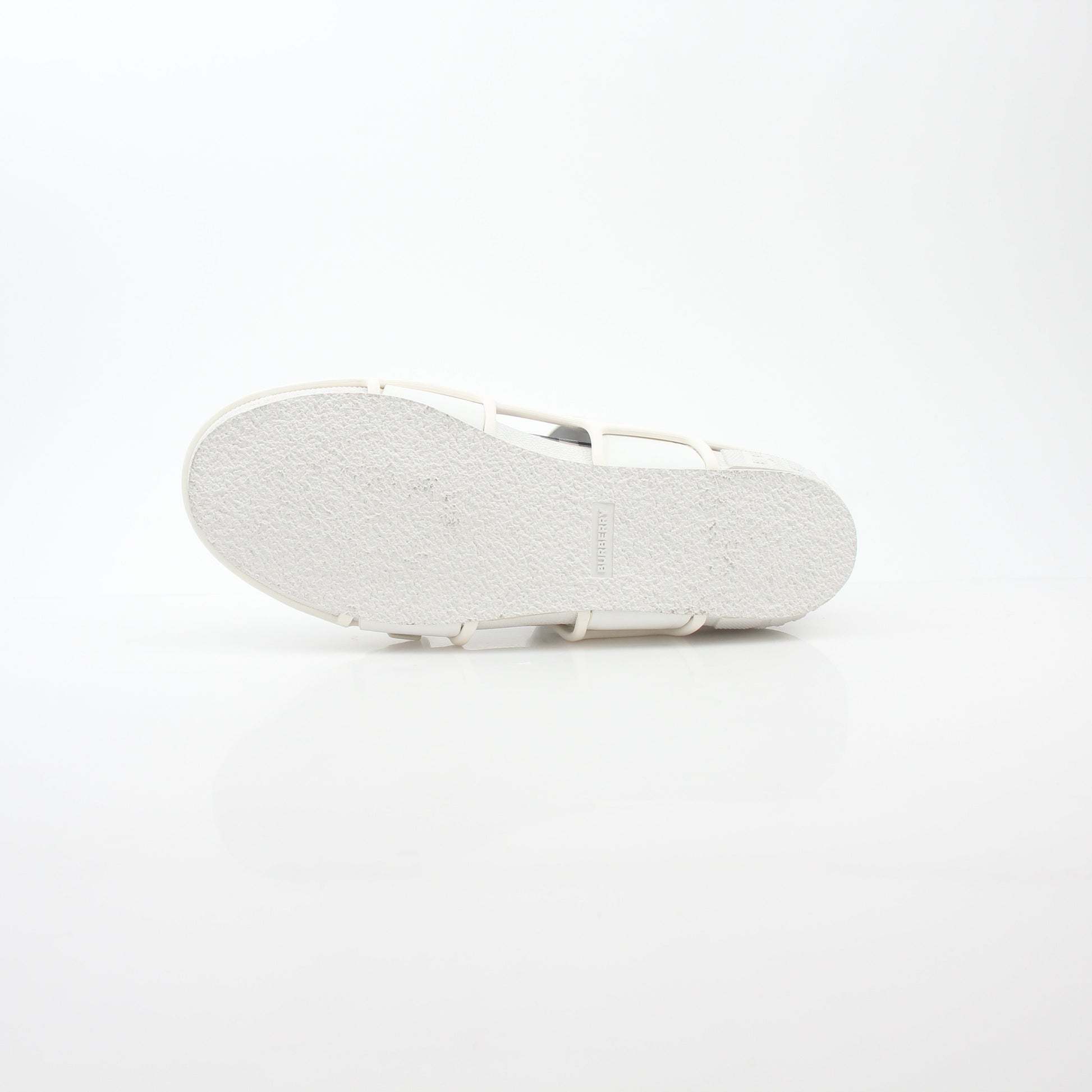 Gold & Beyond Burberry black and white gingham Webb low-top sneakers with white rubber soles and classic lace-up design.