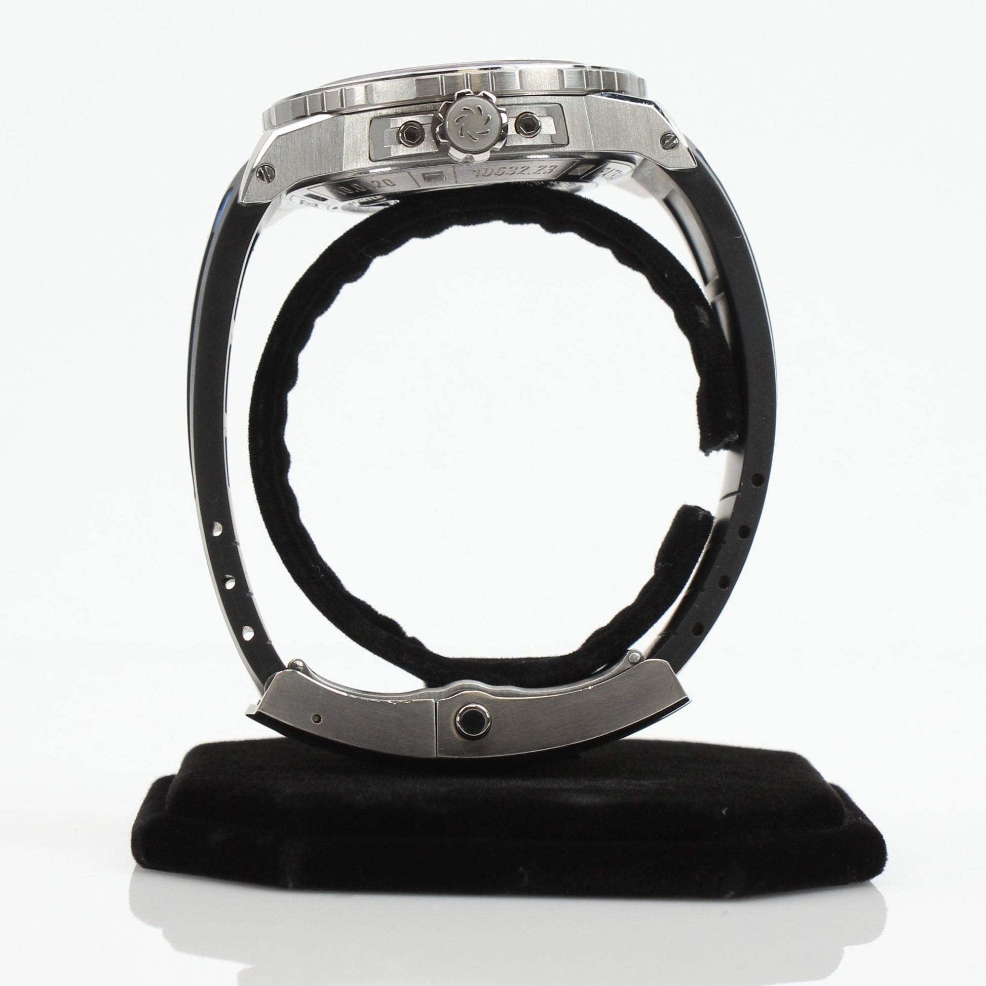 Carl F. Bucherer ScubaTec Diver watch with black dial, stainless steel bracelet, and rotating bezel.