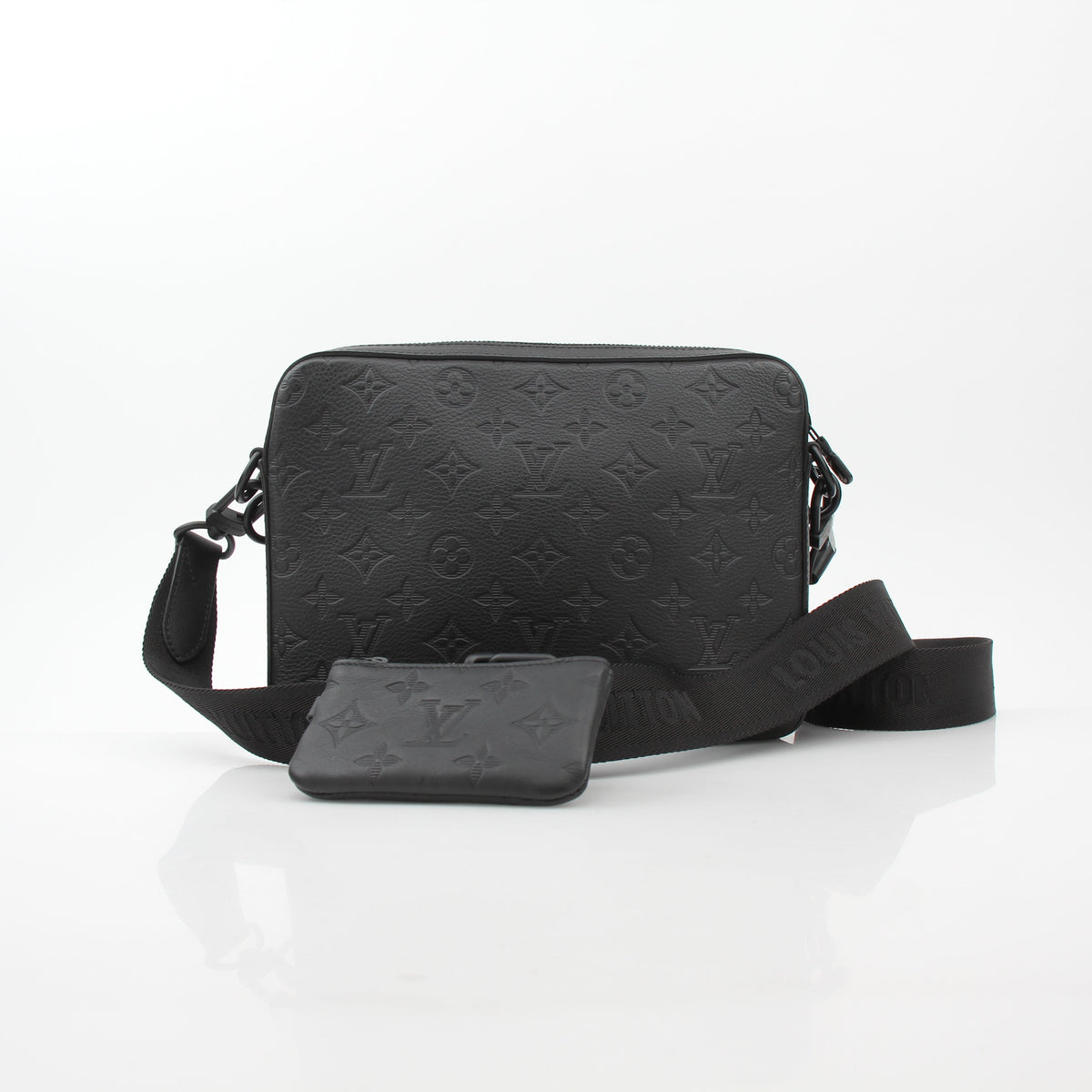 Louis Vuitton Black Monogram Shadow Trio Messenger Bag