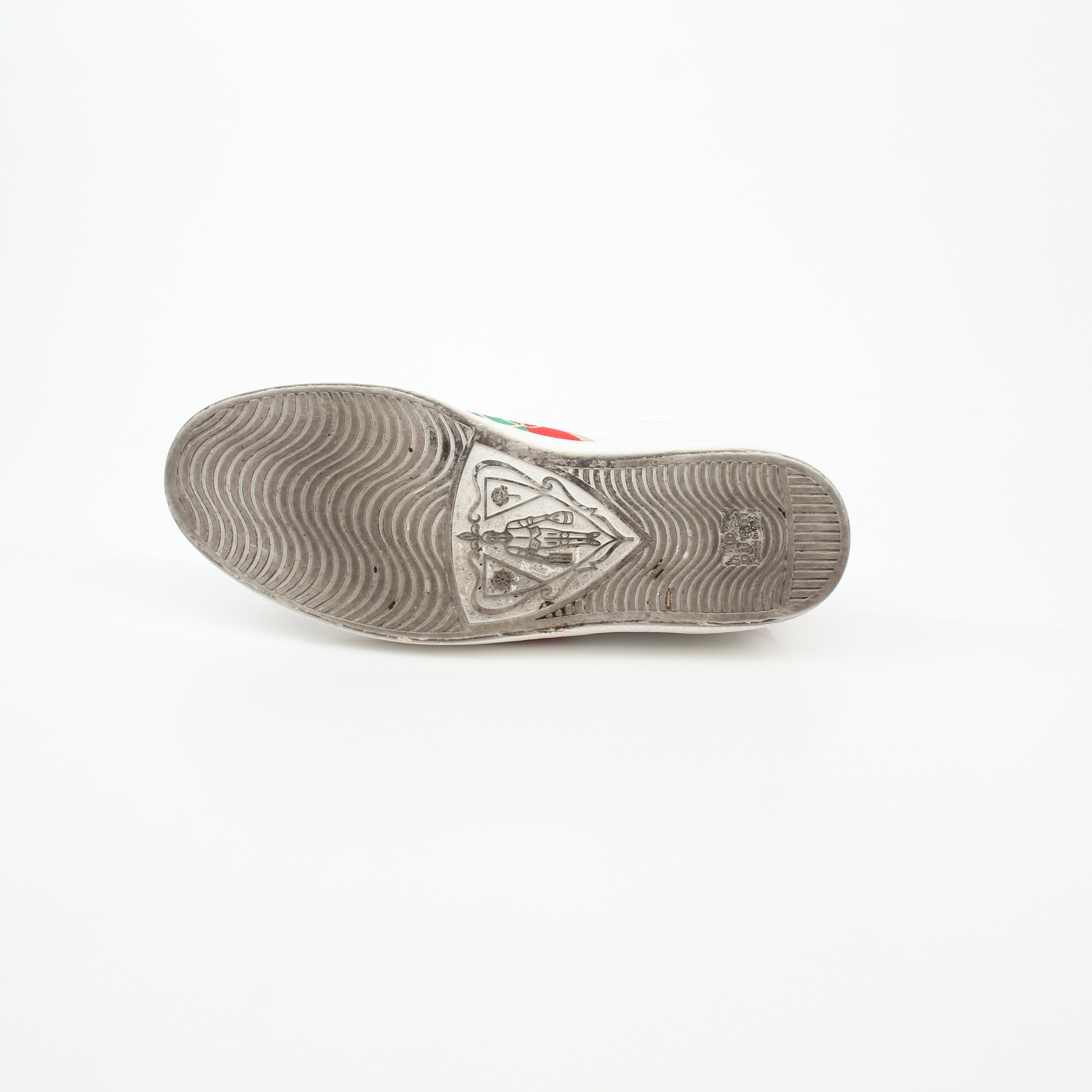Gucci White Ace interlocking G web leather sneakers featuring leather upper and rubber sole, stylish footwear for casual wear
