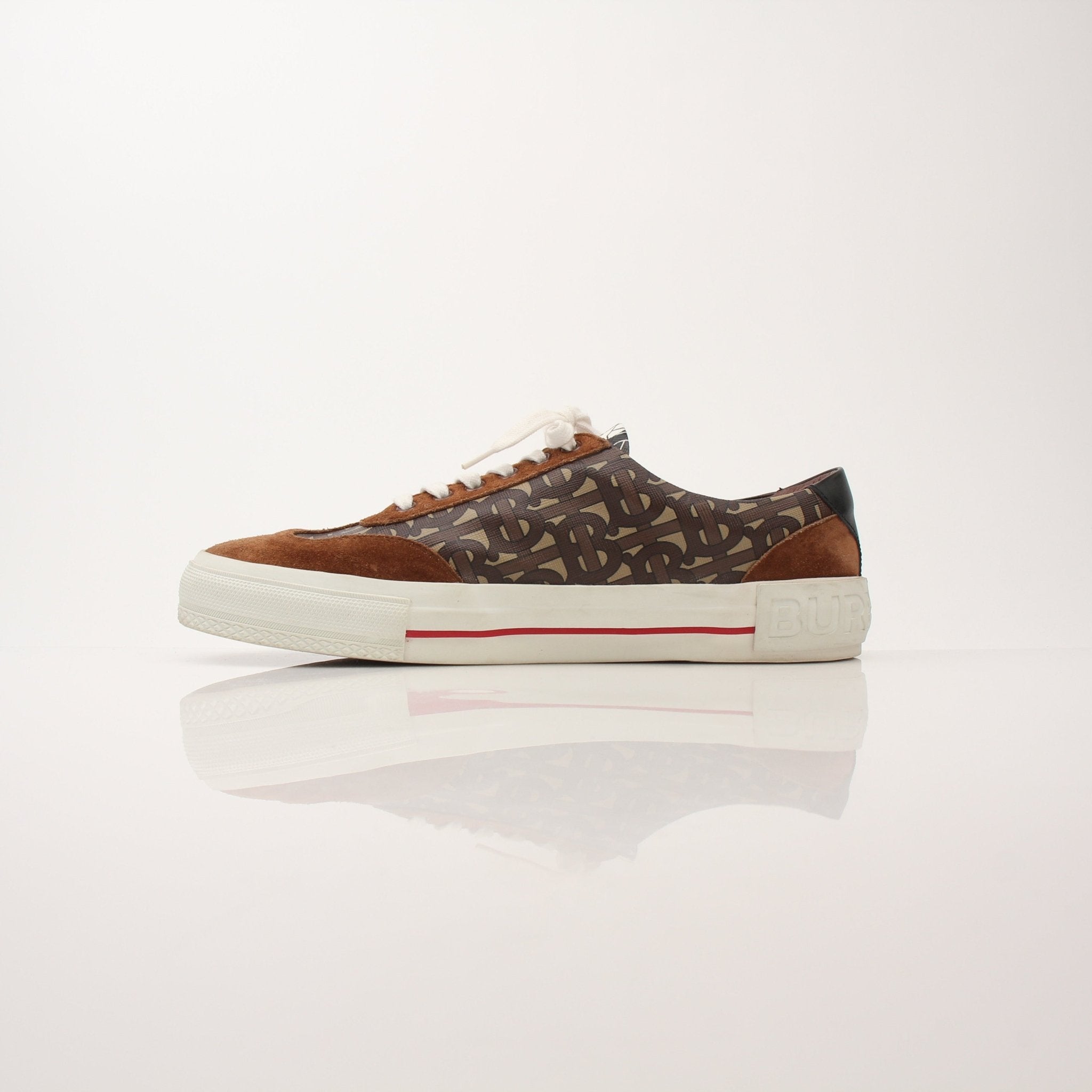 Gold & Beyond Burberry Nelson TB Monogram Sneakers for men, stylish shoes with iconic monogram design and premium details.