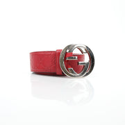 Gucci Red Guccissima Interlocking G Belt