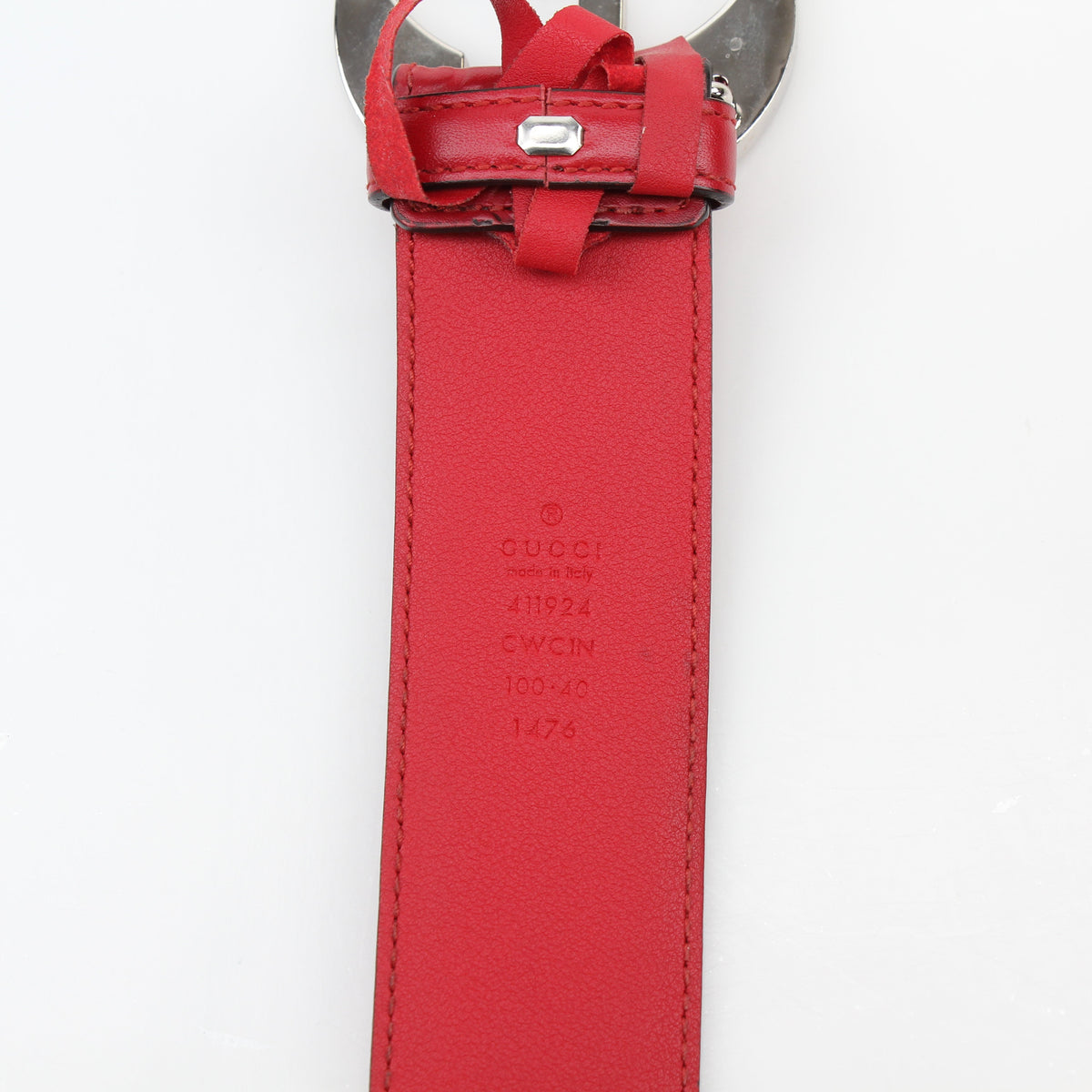 Gucci Red Guccissima Interlocking G Belt