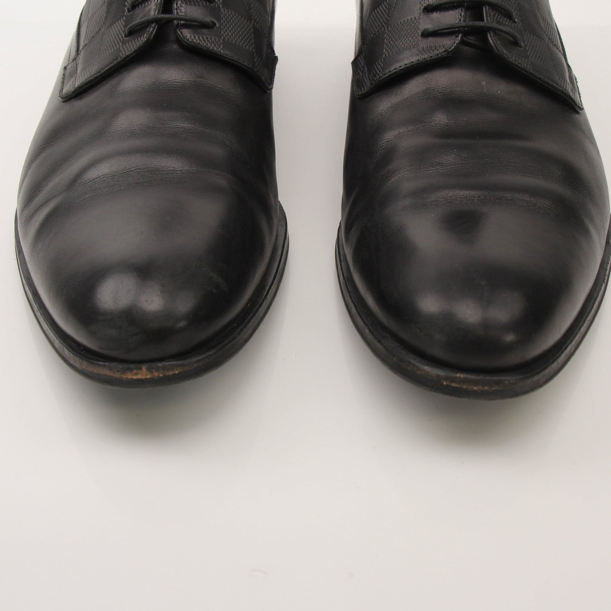 Gold & Beyond Louis Vuitton Men’s Haussmann Derby Shoes, stylish leather dress shoes with classic design and polished finish.
