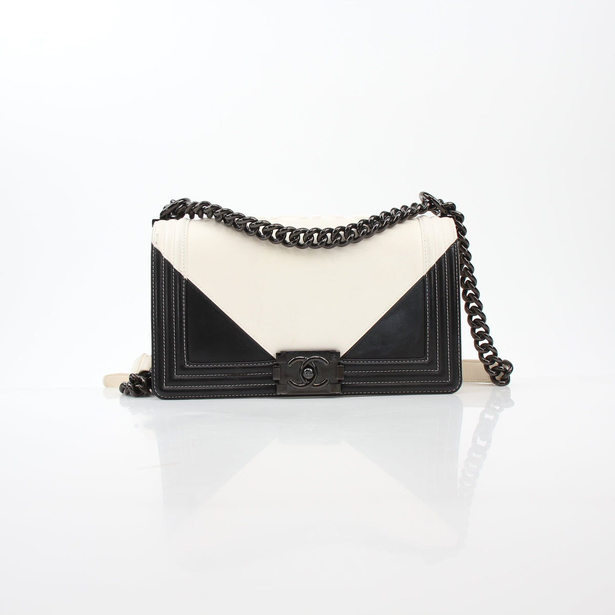 Chanel Black & White Geometric Boy Bag