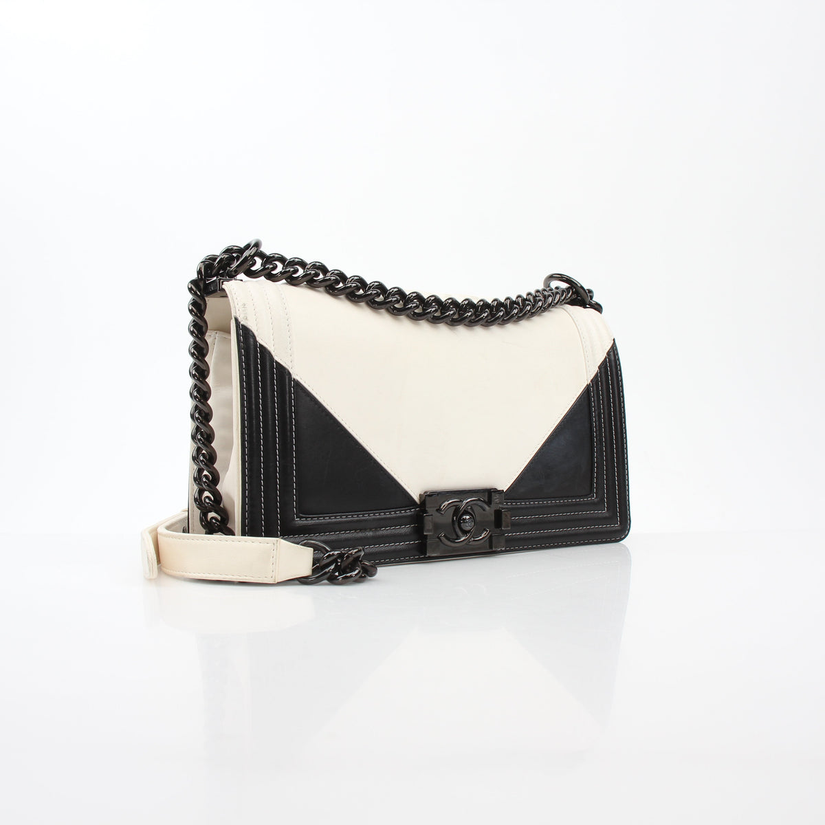 Chanel Black & White Geometric Boy Bag
