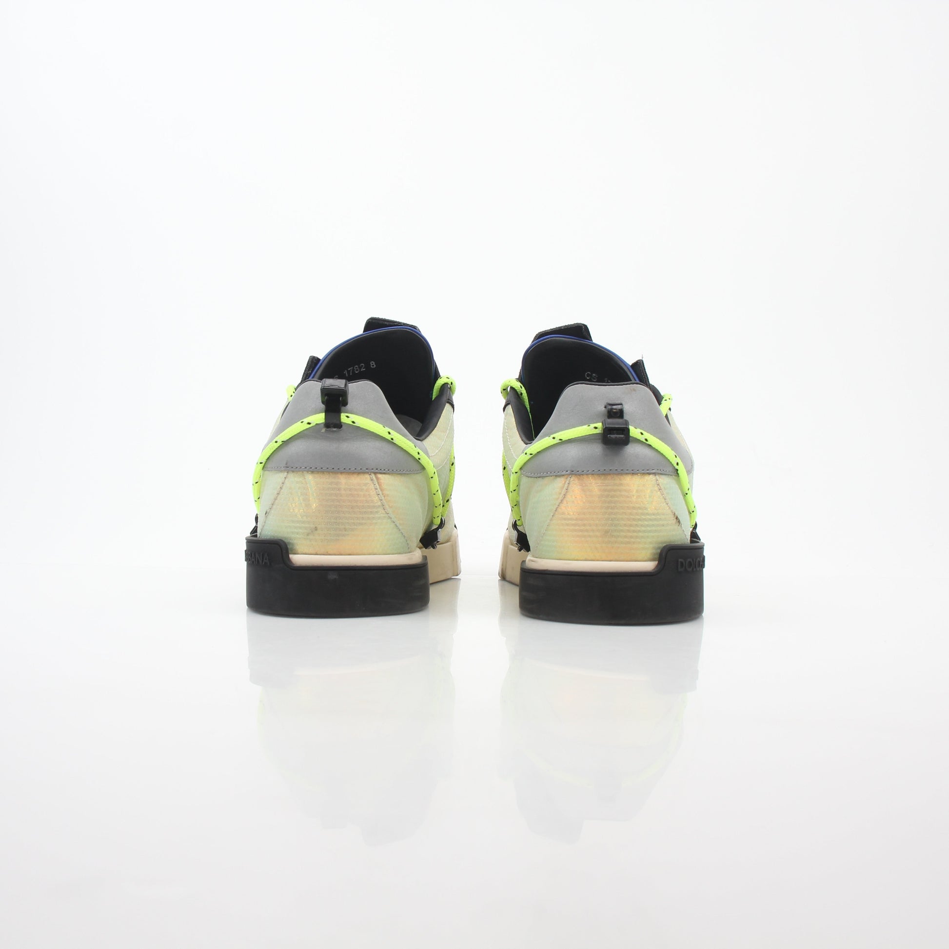 Gold & Beyond Dolce & Gabbana Neon Green and Gold Portofino sneakers, stylish shoes with vibrant color and luxe details.
