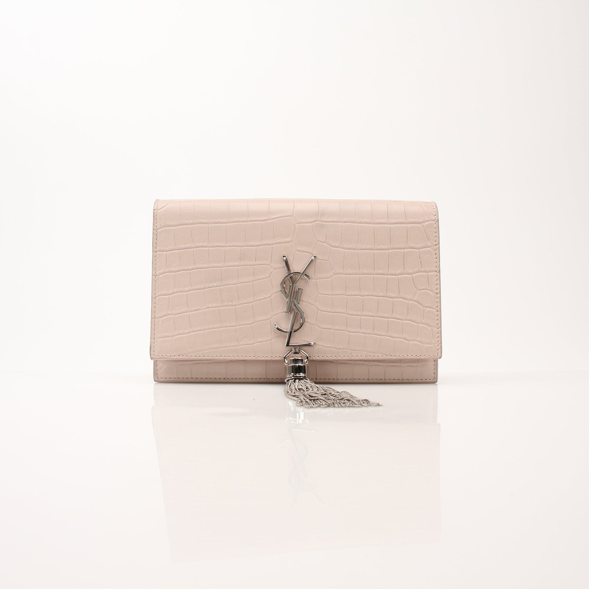 Gold & Beyond Saint Laurent Kate Tassel Chain Wallet handbag with tassel details and chain strap, stylish and compact accessory.