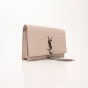 Gold & Beyond Saint Laurent Kate Tassel Chain Wallet handbag with tassel detail and chain strap, black leather with gold accents.