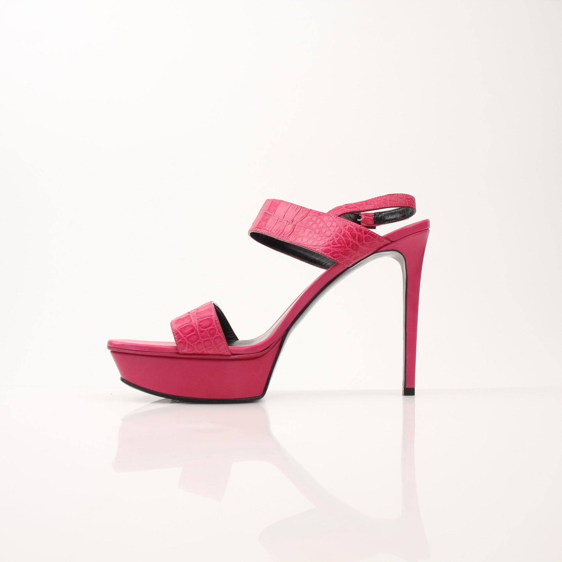 Gold & Beyond Saint Laurent women’s platform sandals with high heels, featuring sleek design and stylish straps.