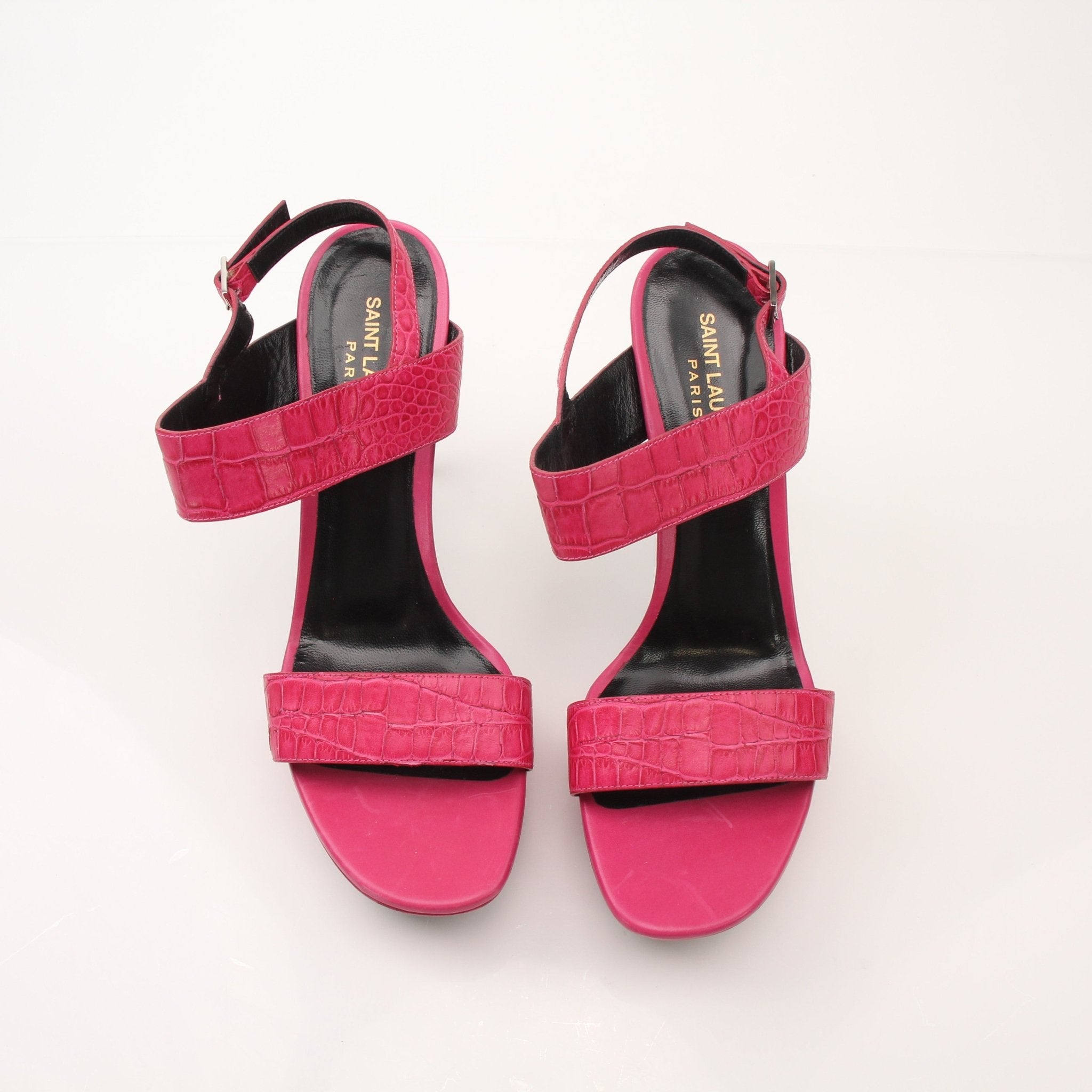Gold & Beyond Saint Laurent women’s platform sandals with high heels, open-toe design, and stylish straps.
