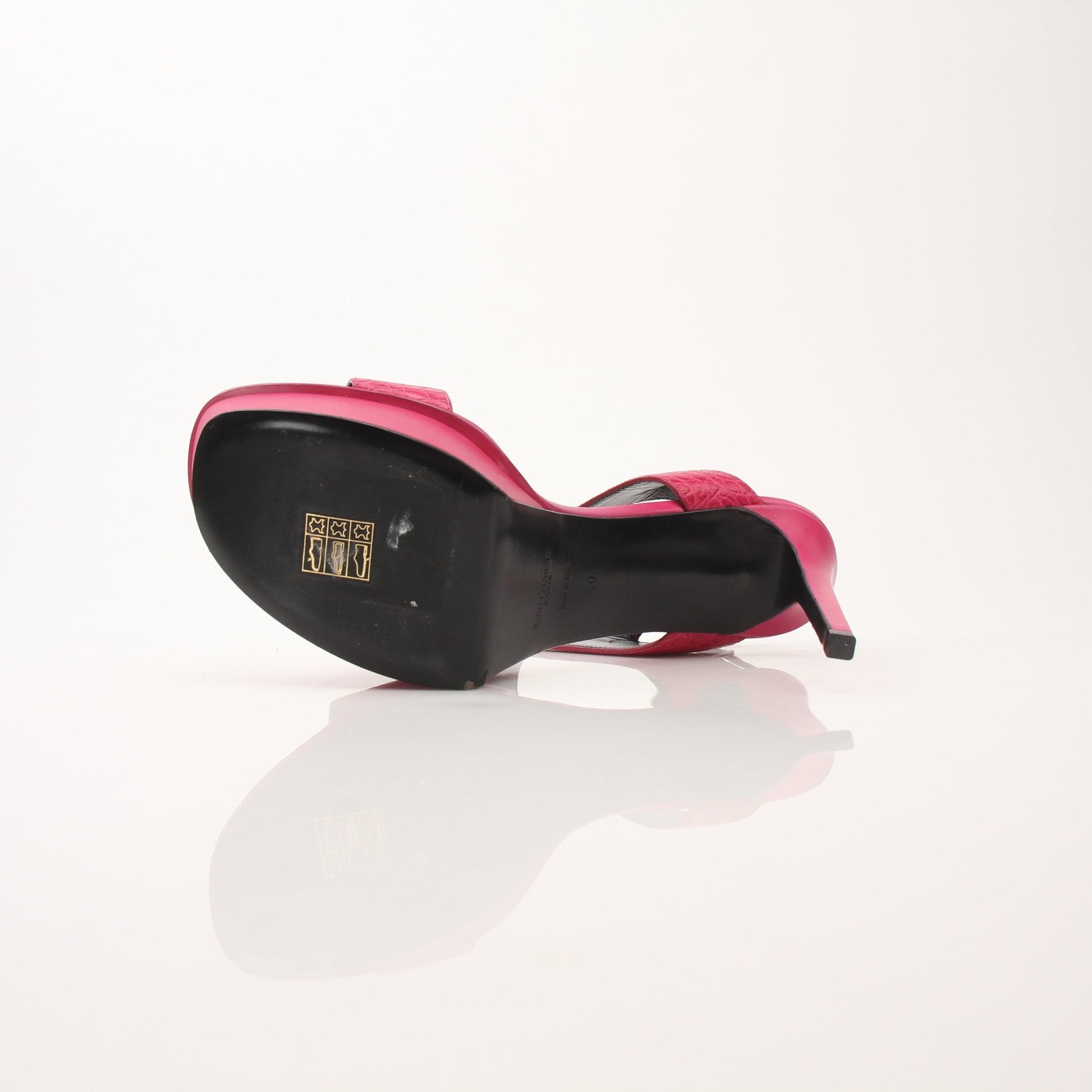 Gold & Beyond Saint Laurent women’s platform sandals with stylish heels, featuring sleek design and elegant strap details.