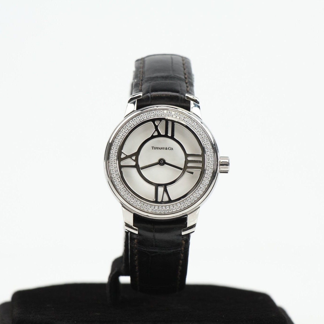 Gold & Beyond Tiffany Atlas Diamond Watch showing the elegant watch face with diamond accents and a gold bracelet.