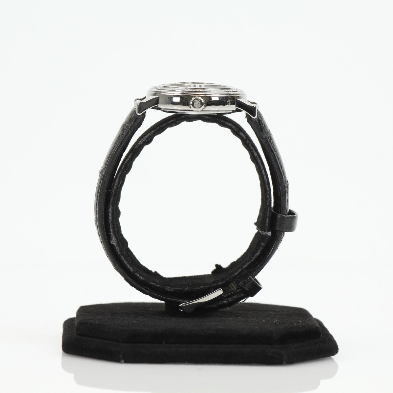 Gold & Beyond Tiffany Atlas Diamond Watch with a sleek metal band and diamond accents on the watch face.