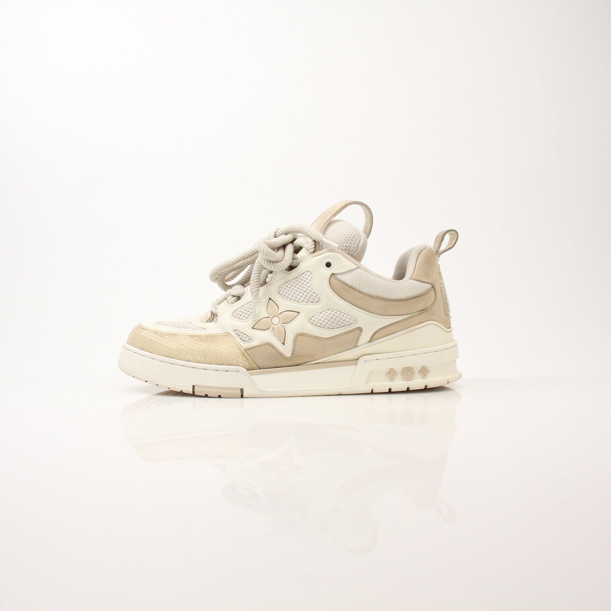Louis Vuitton men's LV Skate sneakers by Gold & Beyond, stylish casual shoes with LV branding and skate-inspired design.