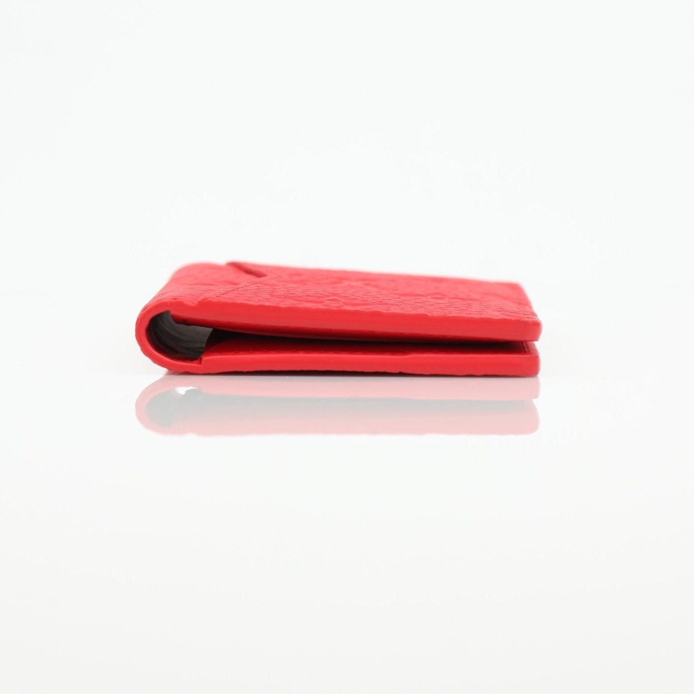 Louis Vuitton Red Empreinte leather pocket organizer card holder with multiple card slots and gold-tone hardware.