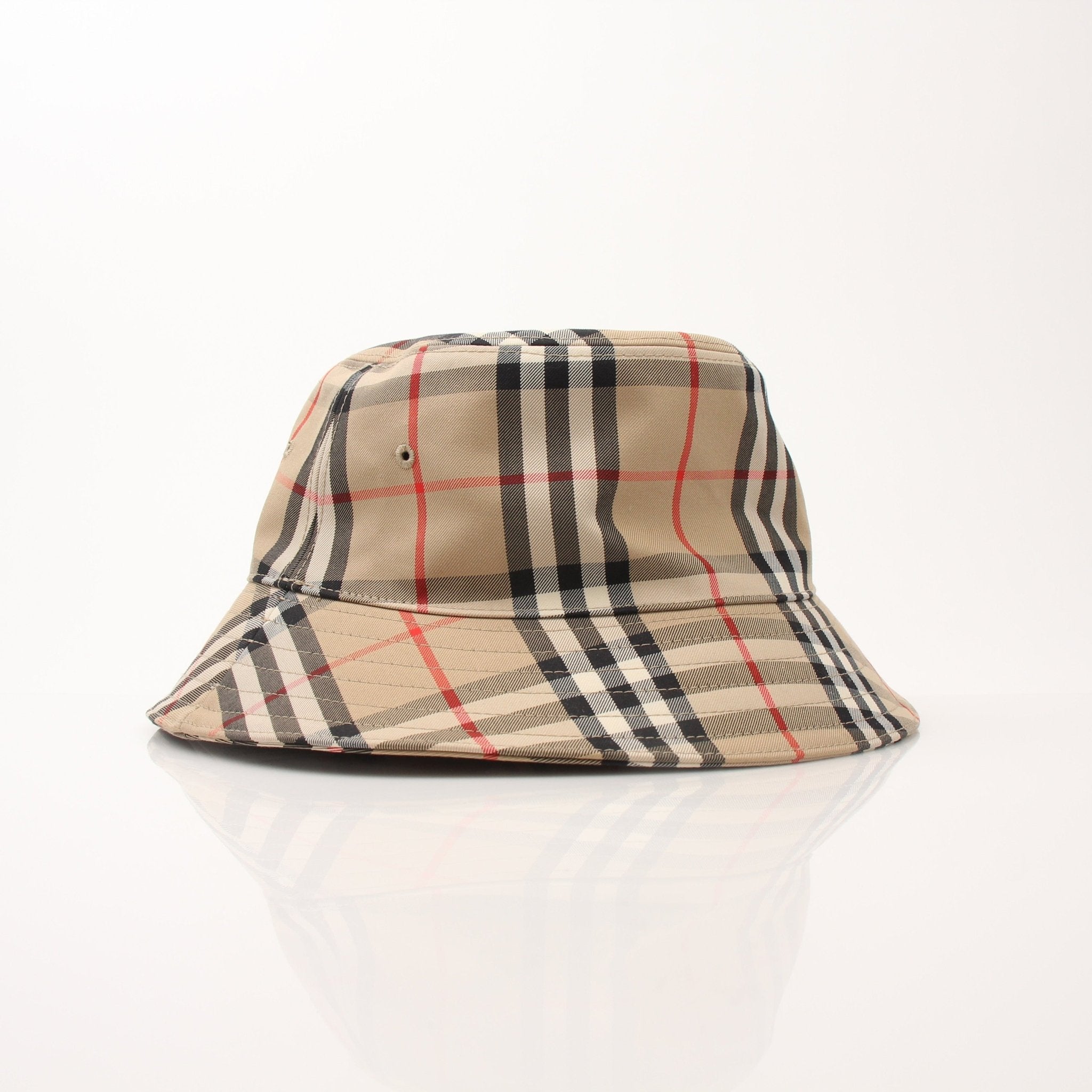 Gold & Beyond Burberry Kid’s Gabriel vintage check bucket hat, stylish accessory with classic check pattern and adjustable brim.