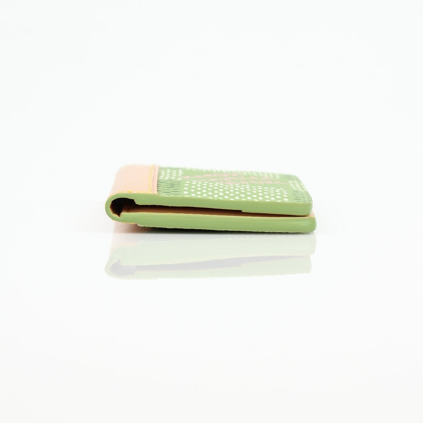 Green Louis Vuitton x Tyler The Creator card holder pocket organizer with multiple card slots, made by Gold & Beyond.