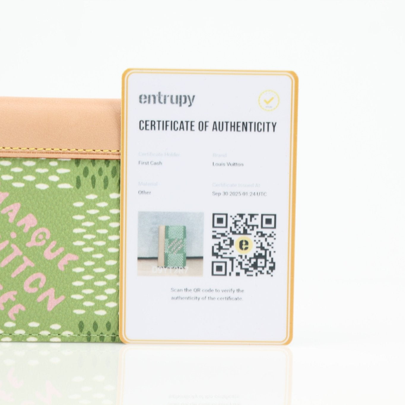 Louis Vuitton x Tyler The Creator green card holder pocket organizer with multiple card slots, by Gold & Beyond.