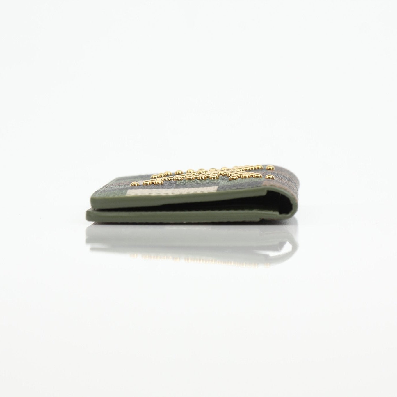 Louis Vuitton Camo Pocket Organizer wallet with multiple card slots and camouflage design, showing its compact and stylish interior.