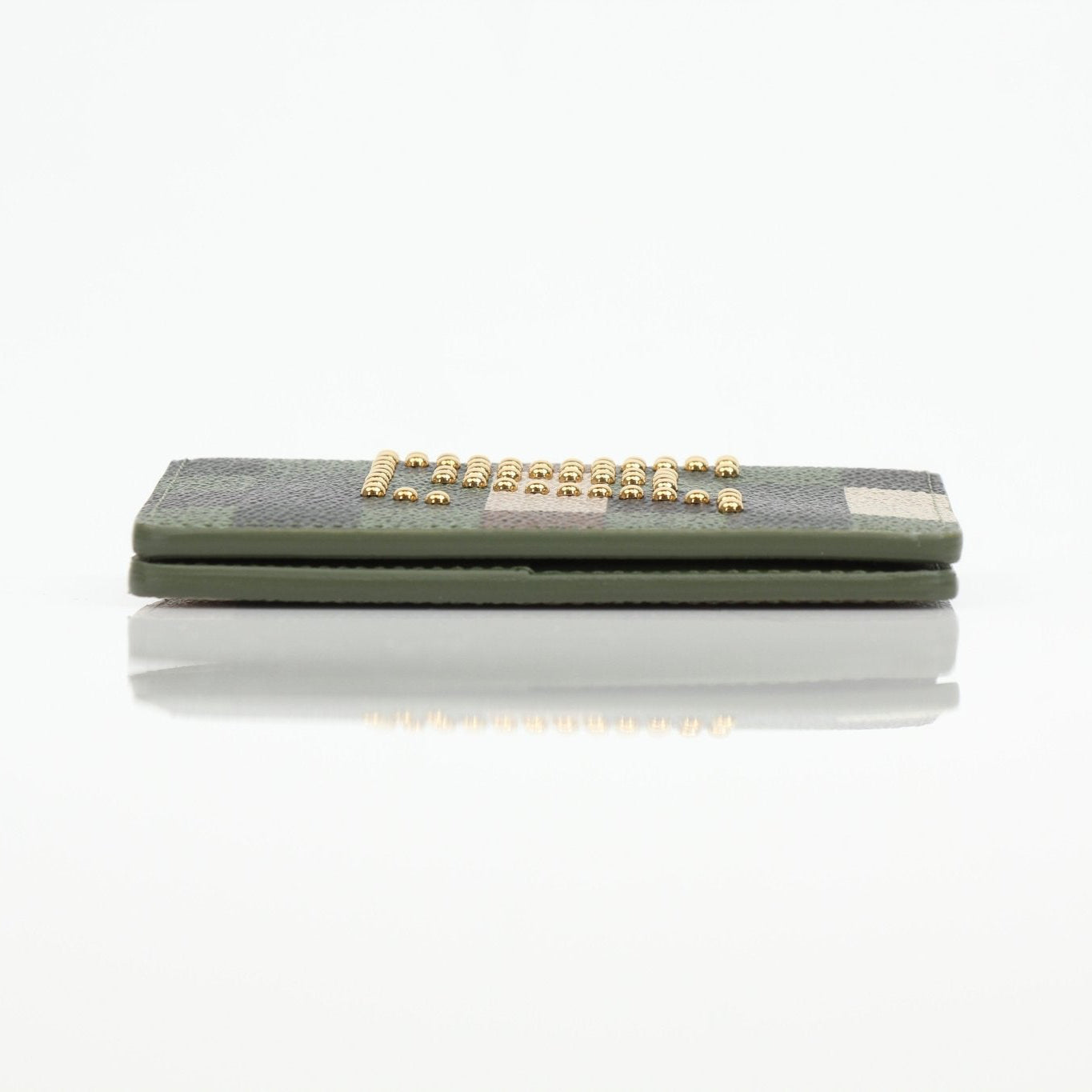 Louis Vuitton Camo Pocket Organizer wallet by Gold & Beyond, featuring camouflage pattern and multiple card slots.