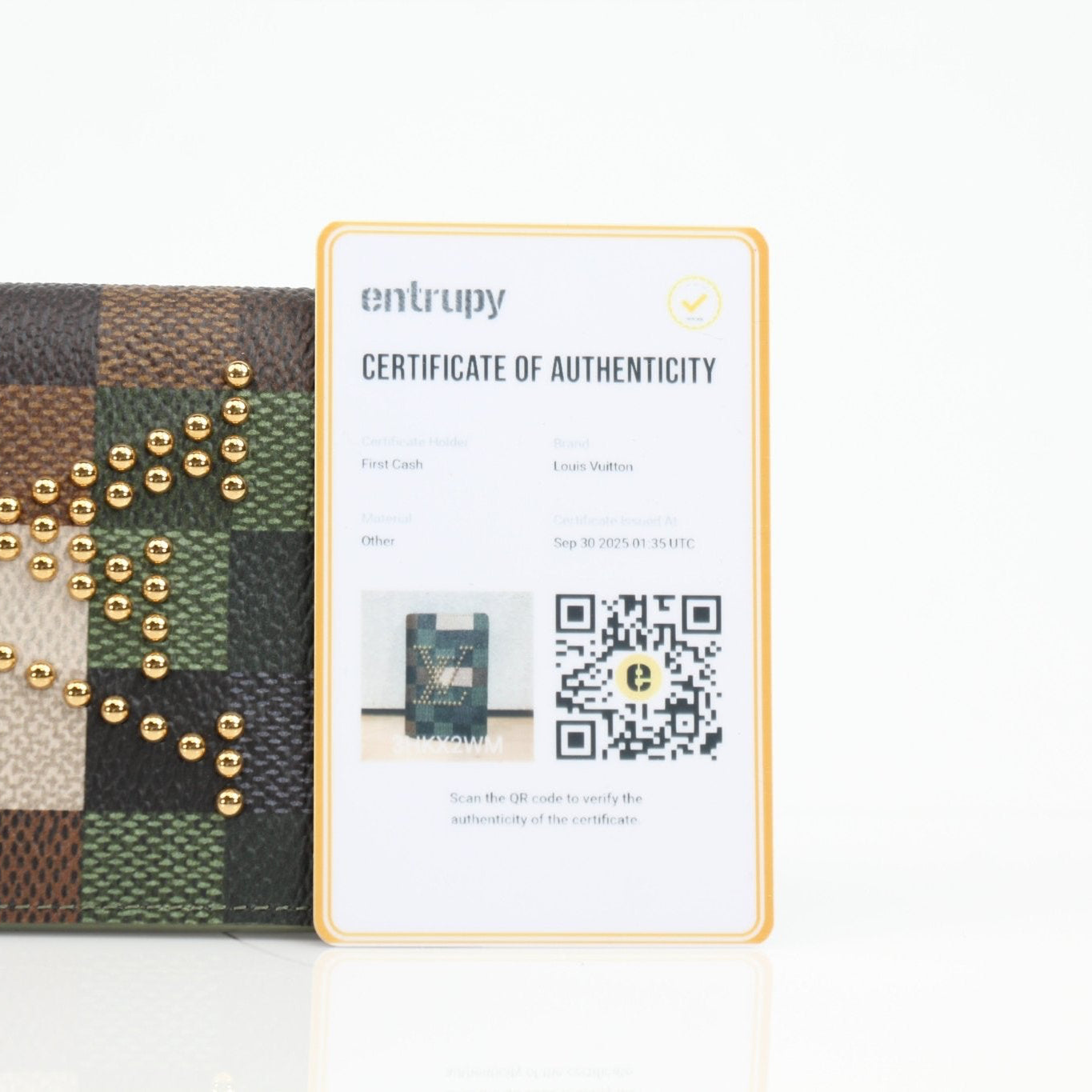 Louis Vuitton Camo Pocket Organizer wallet by Gold & Beyond, featuring camouflage design and multiple card slots.